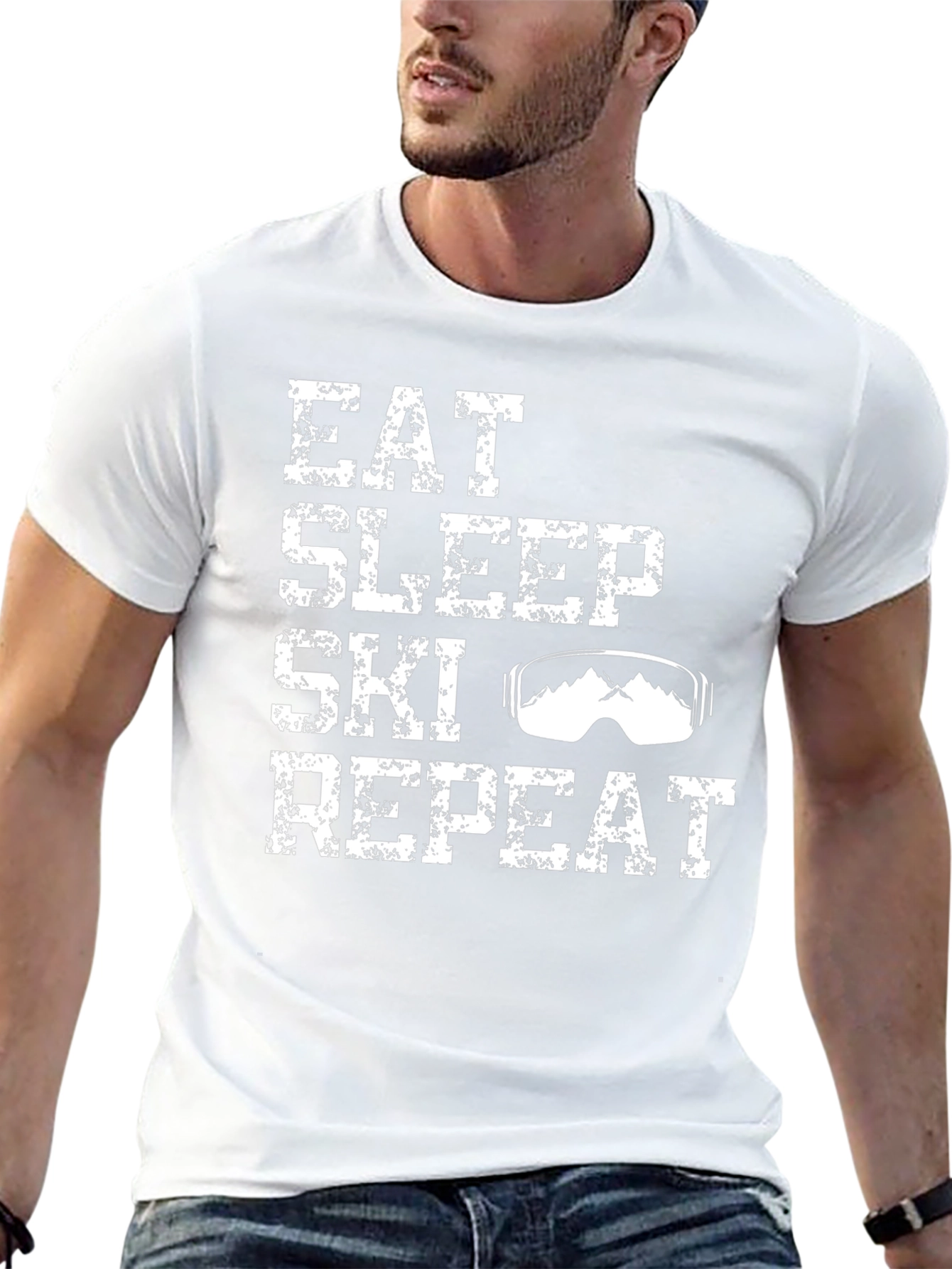 Eat Sleep Ski Repeat Graphic Tee