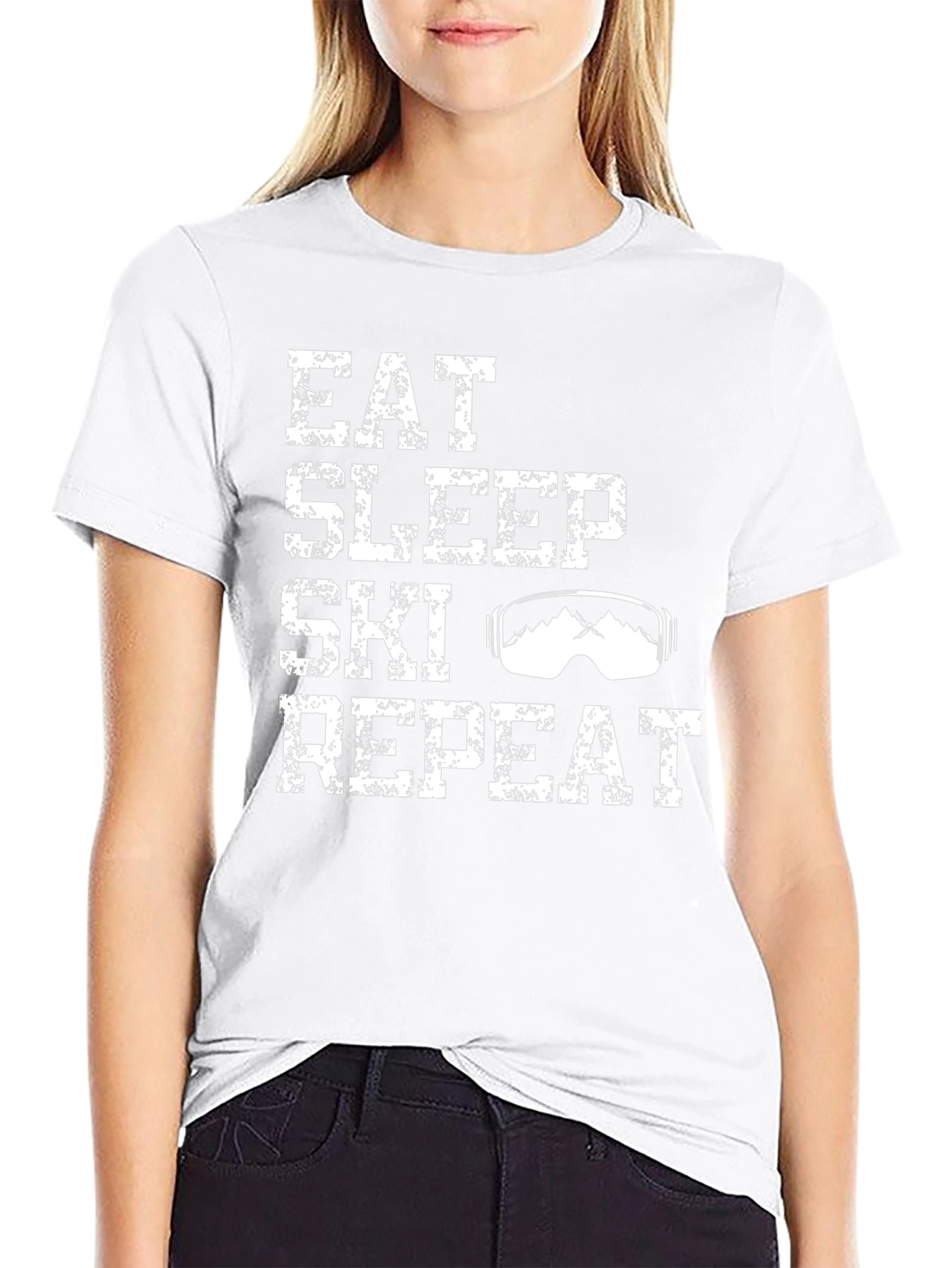Eat Sleep Ski Repeat Graphic Tee