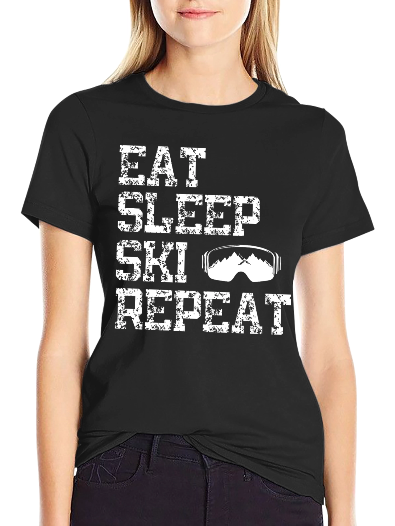 Eat Sleep Ski Repeat Graphic Tee