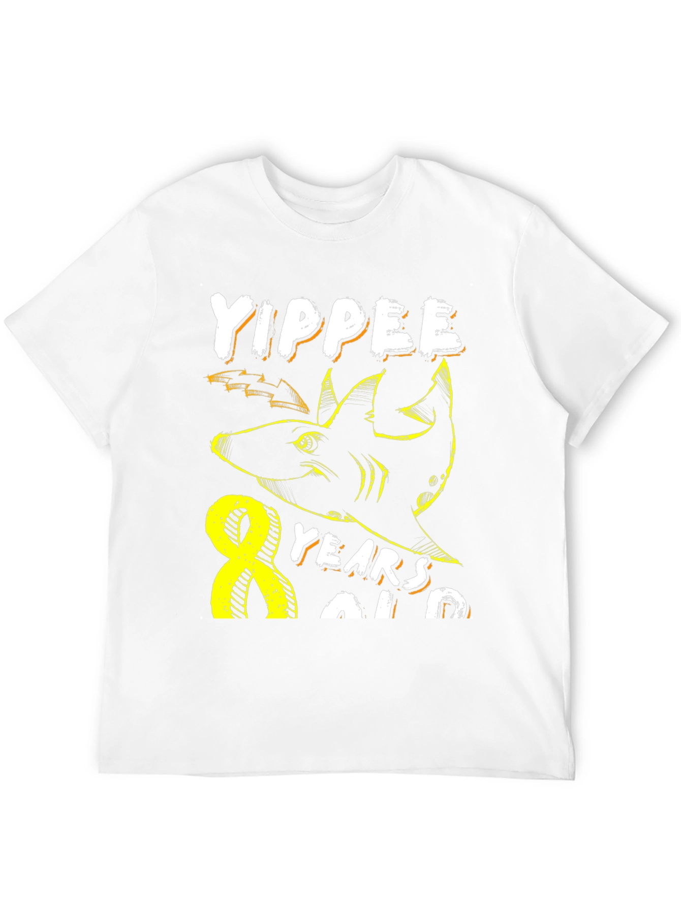 Yippee 8 Years Old Shark Birthday T-Shirt
