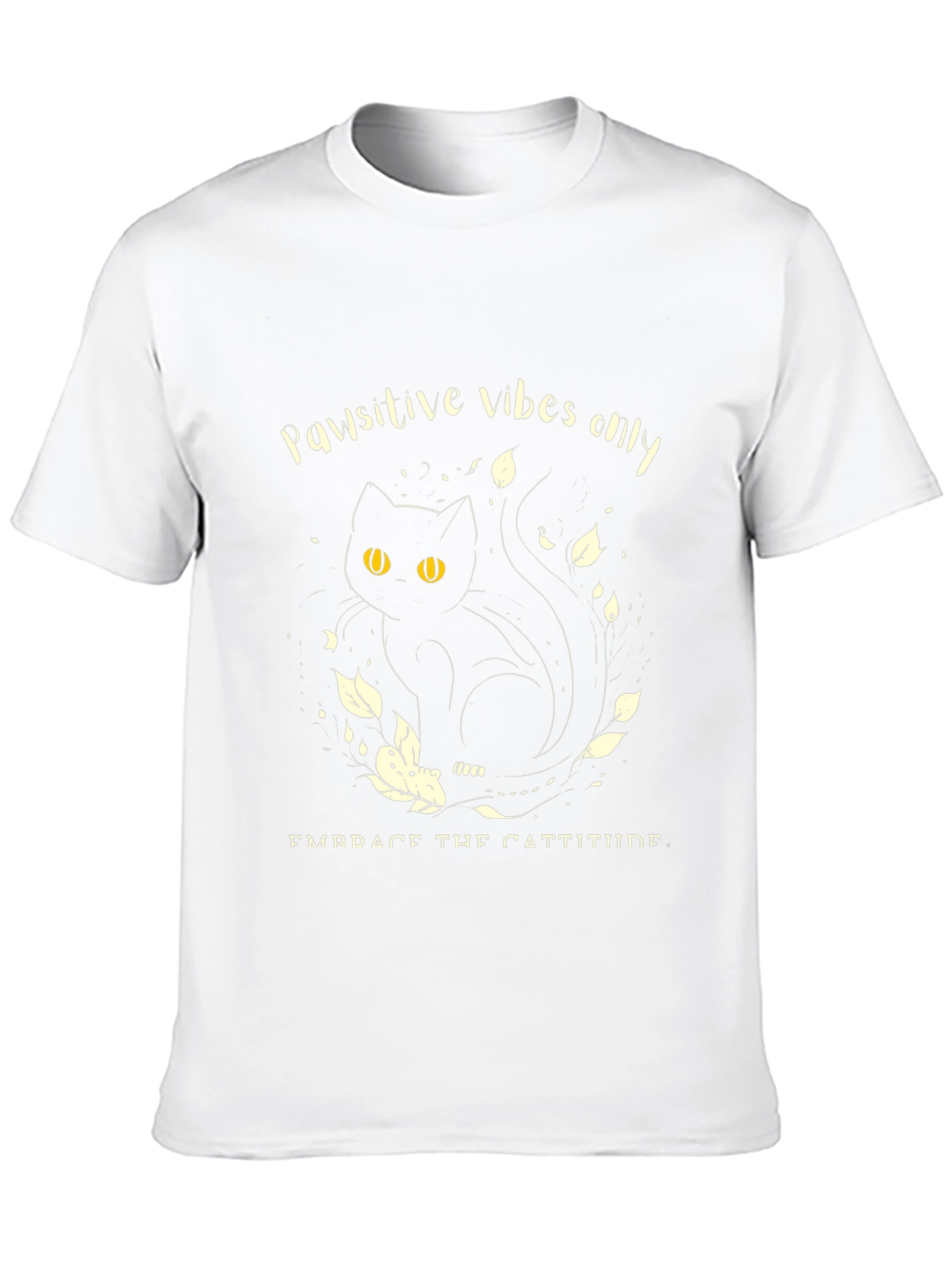 Pawsitive Vibes Cat T-Shirt - Embrace the Cattitude