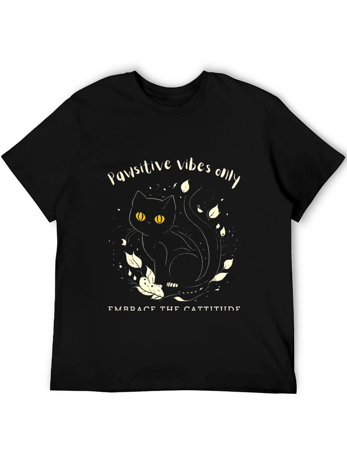 Pawsitive Vibes Cat T-Shirt - Embrace the Cattitude