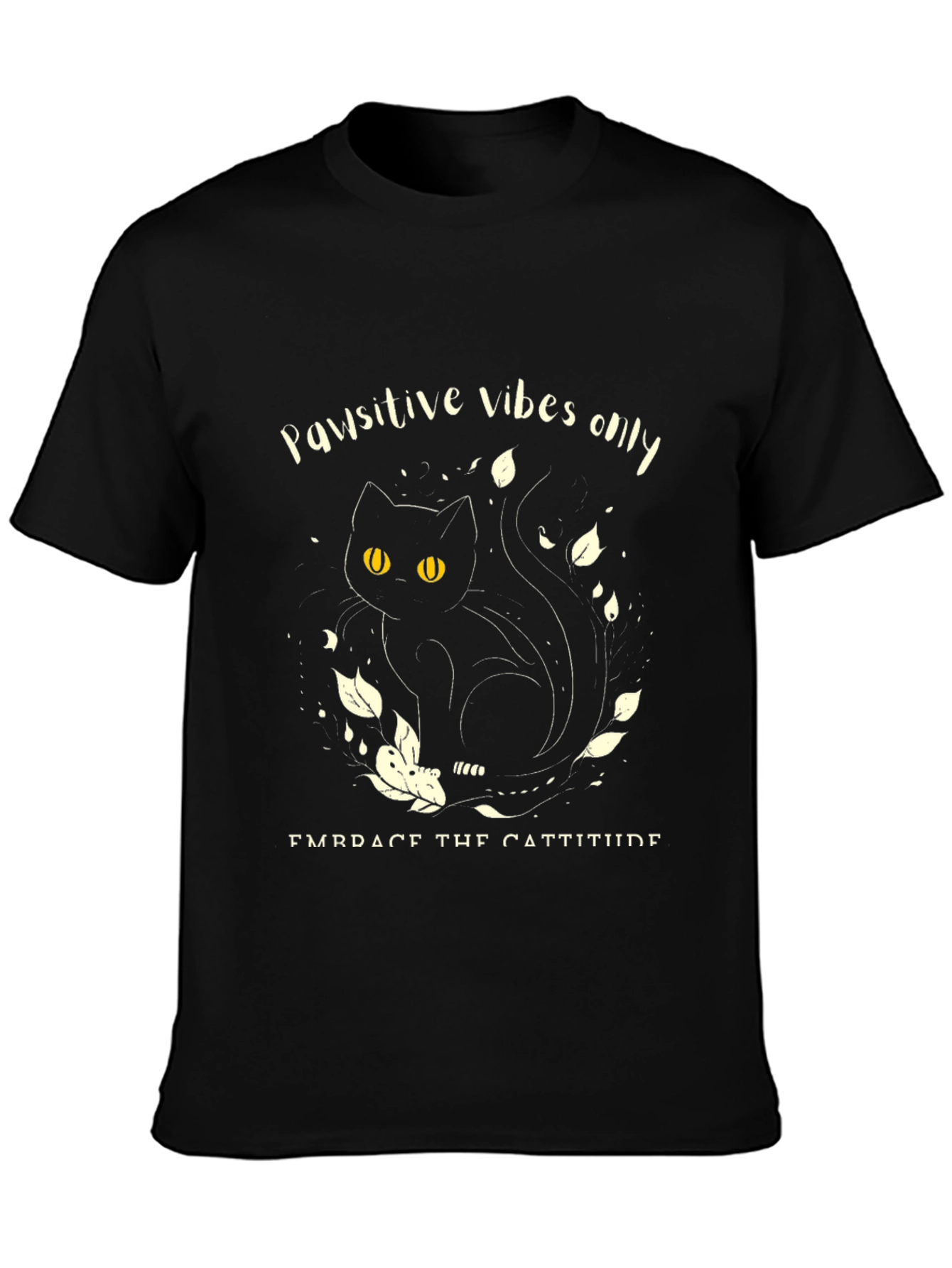 Pawsitive Vibes Cat T-Shirt - Embrace the Cattitude