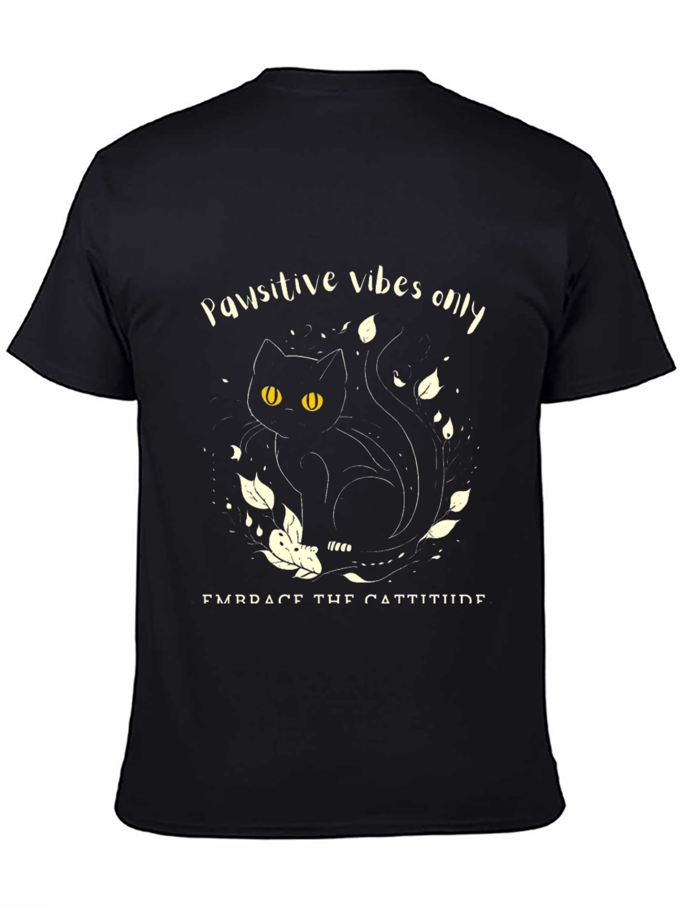 Pawsitive Vibes Cat T-Shirt - Embrace the Cattitude