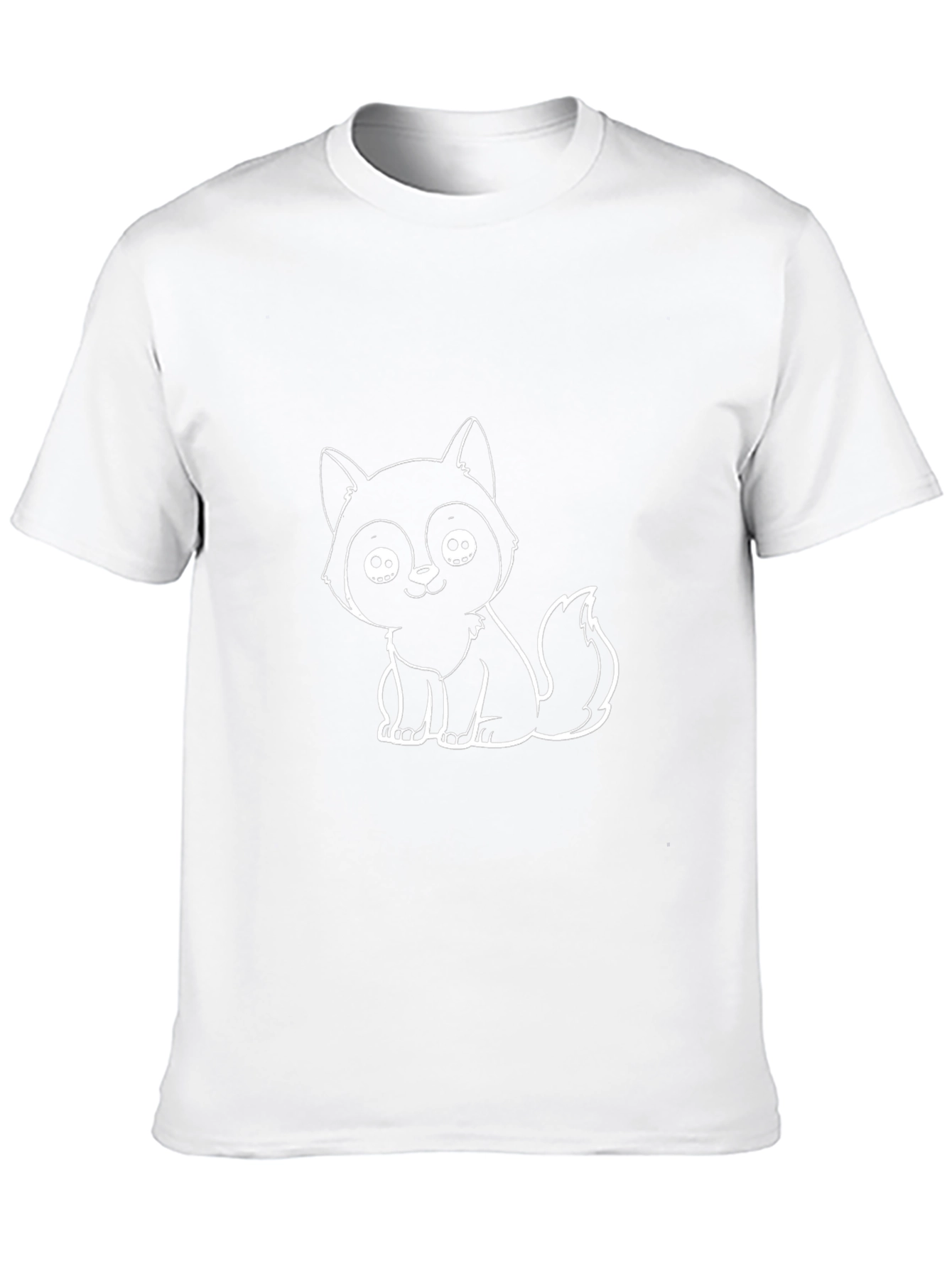 Cute Cartoon Fox Black T-Shirt