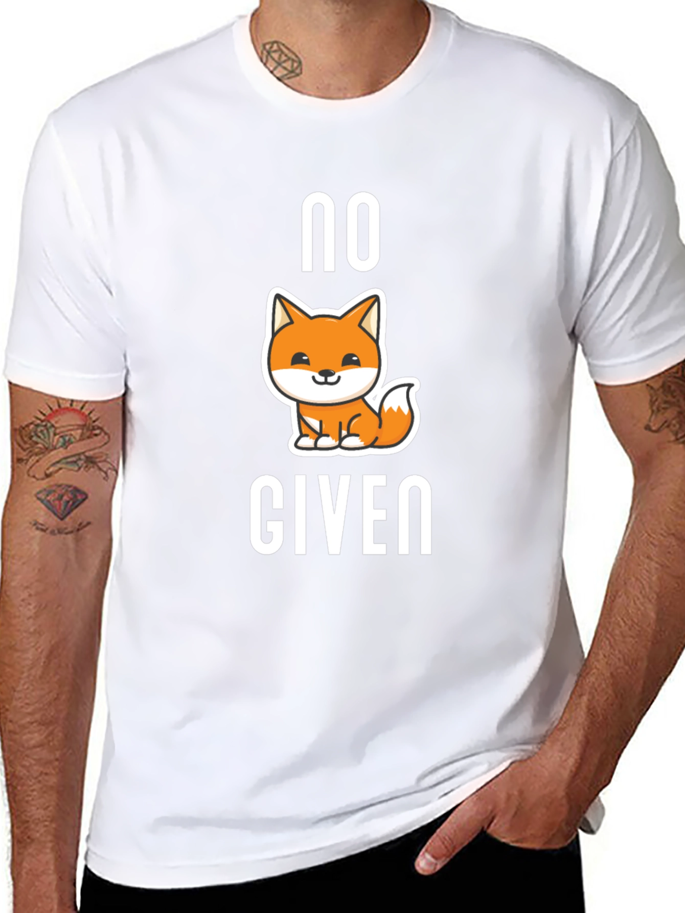 No Fox Given T-Shirt - Black Funny Casual