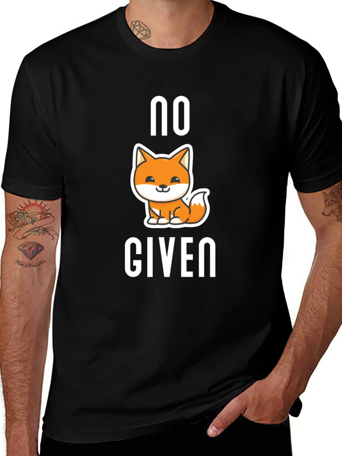 No Fox Given T-Shirt - Black Funny Casual