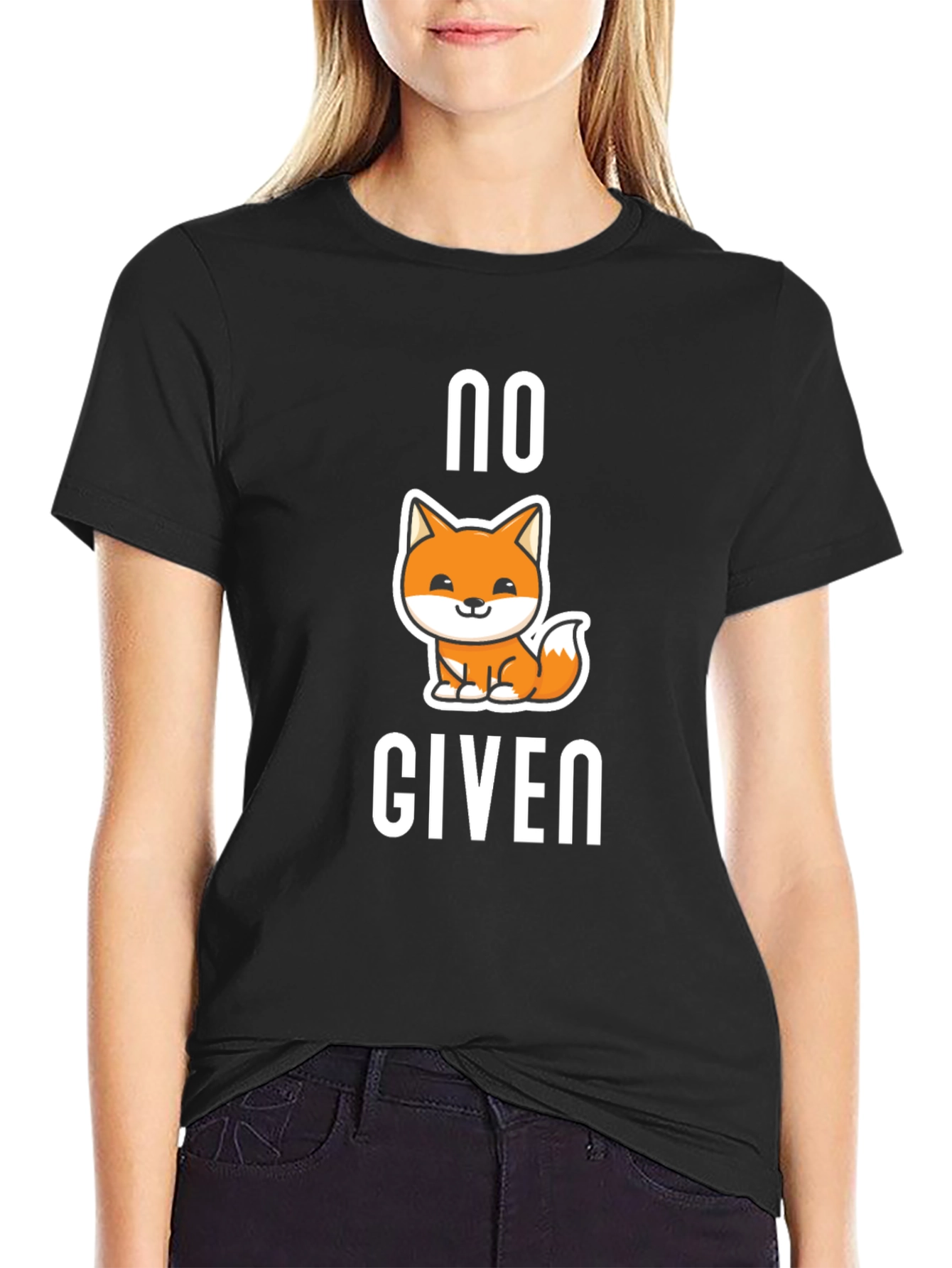 No Fox Given T-Shirt - Black Funny Casual