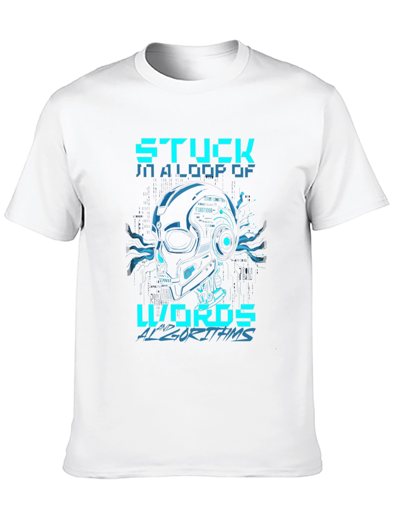 Stuck in Loop Algorithm Skull T-Shirt