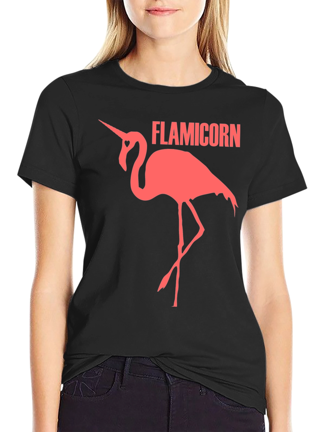 Flamicorn Graphic Tee - Black Cotton