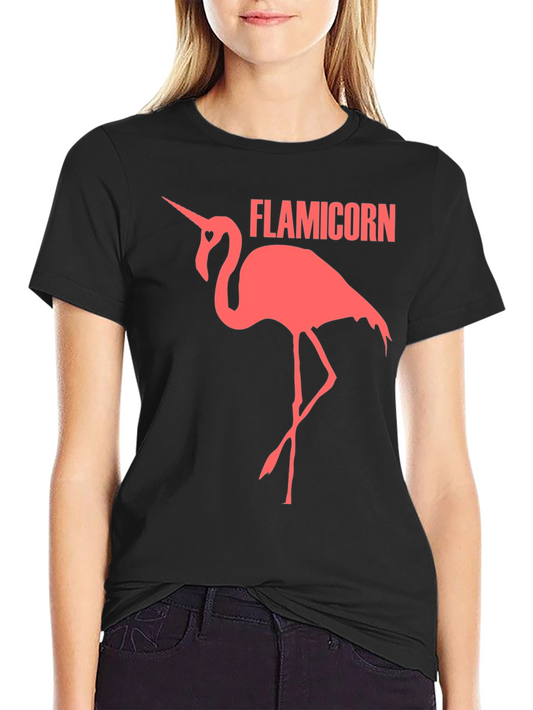 Flamicorn Graphic Tee - Black Cotton