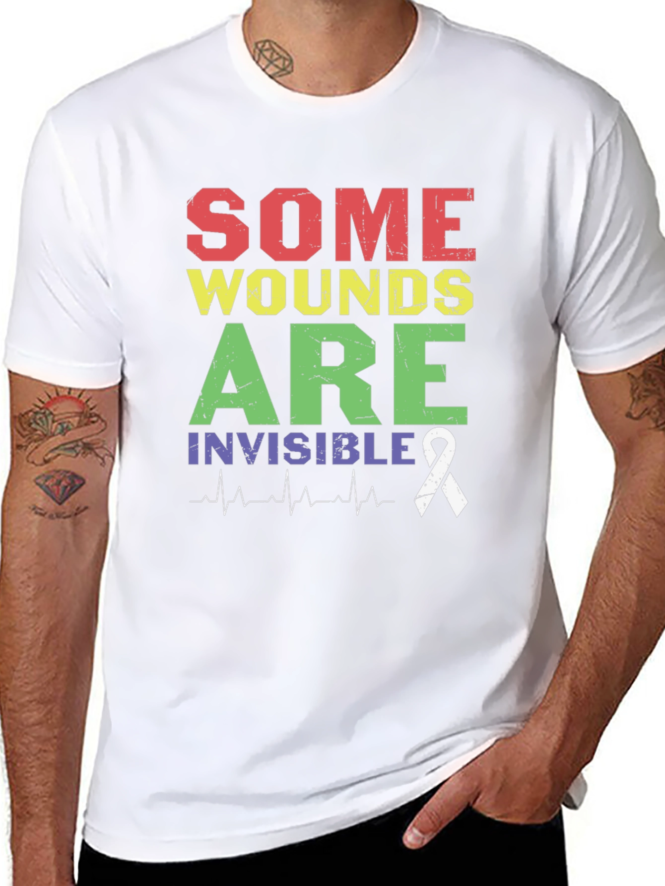 Some Wounds Are Invisible T-Shirt Mental Health Awareness