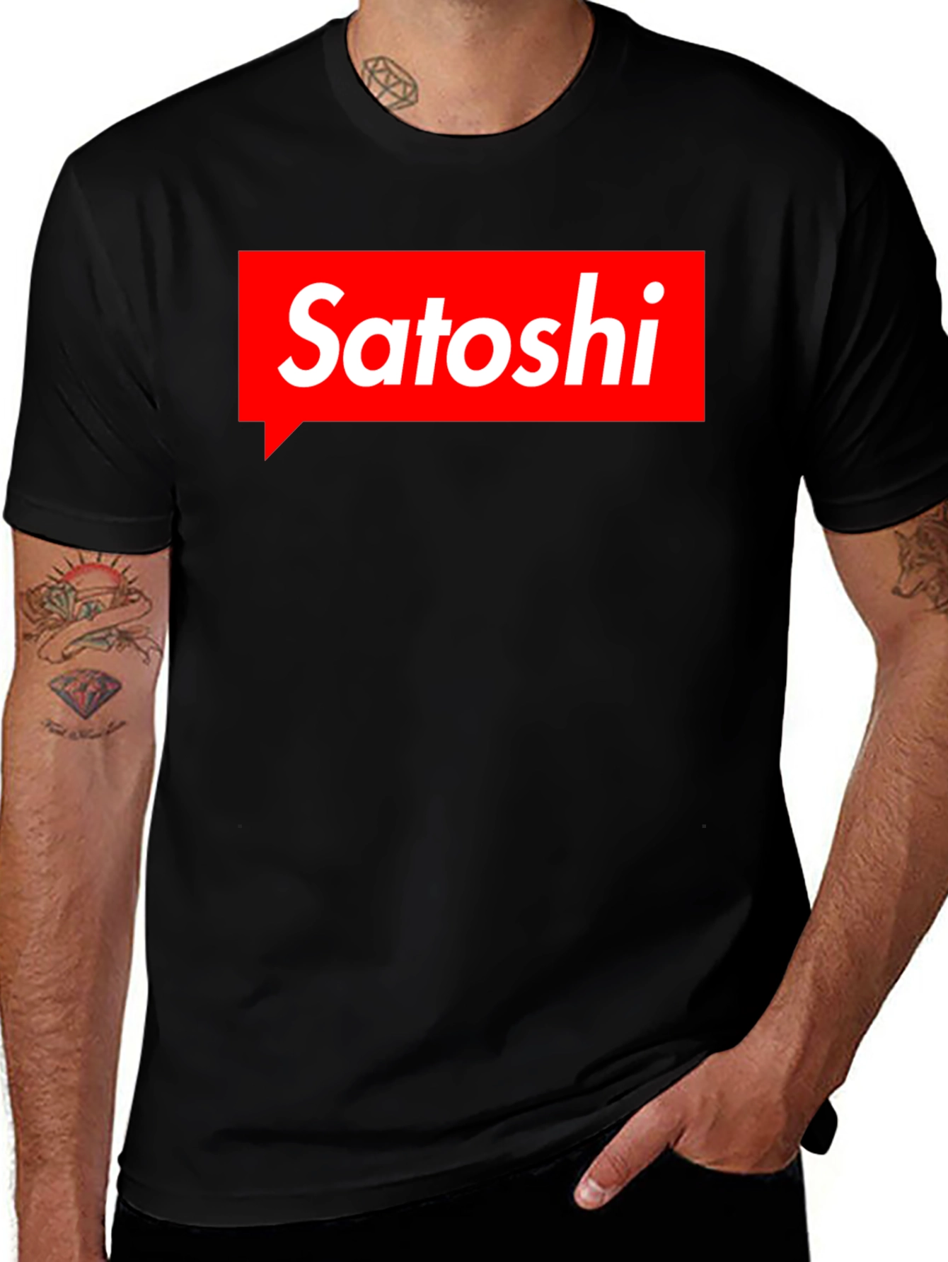 Satoshi Parody T-Shirt - Black Crypto Tee