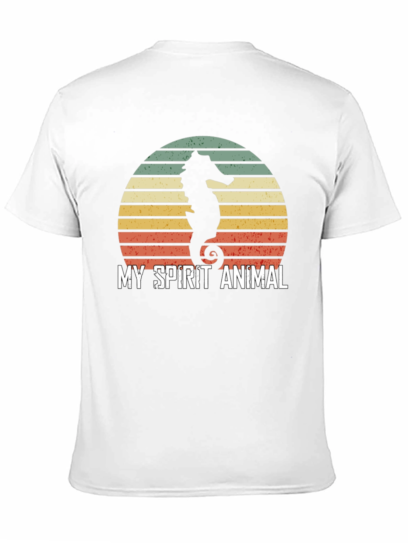 Seahorse Spirit Animal T-Shirt Retro Sunset Design