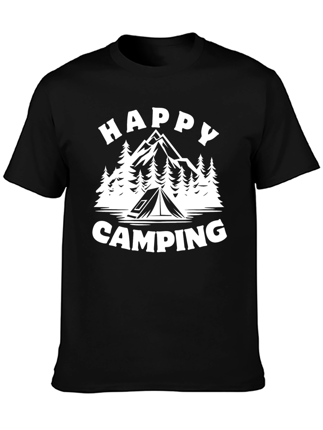 Happy Camping T-Shirt - Black