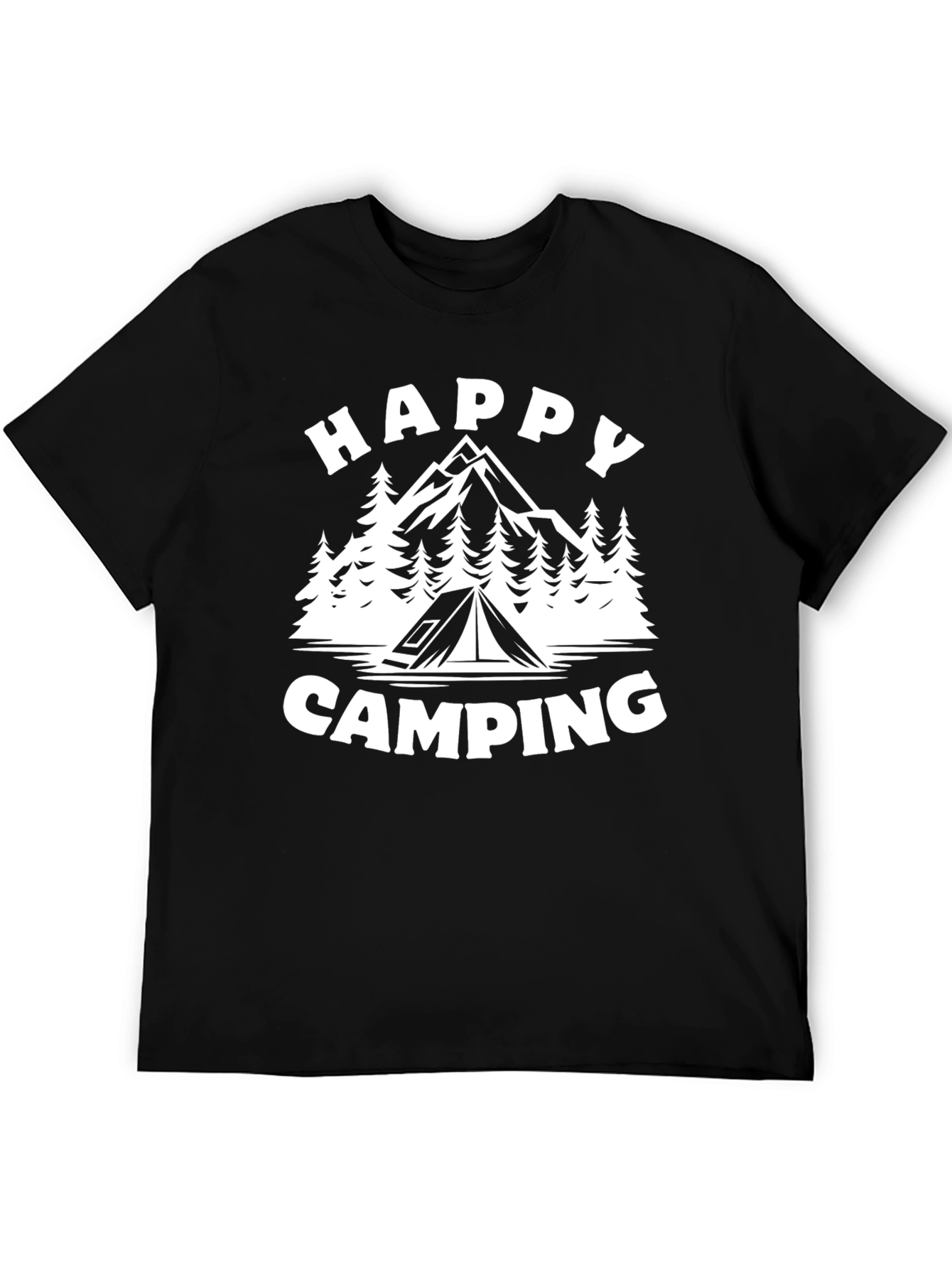 Happy Camping T-Shirt - Black