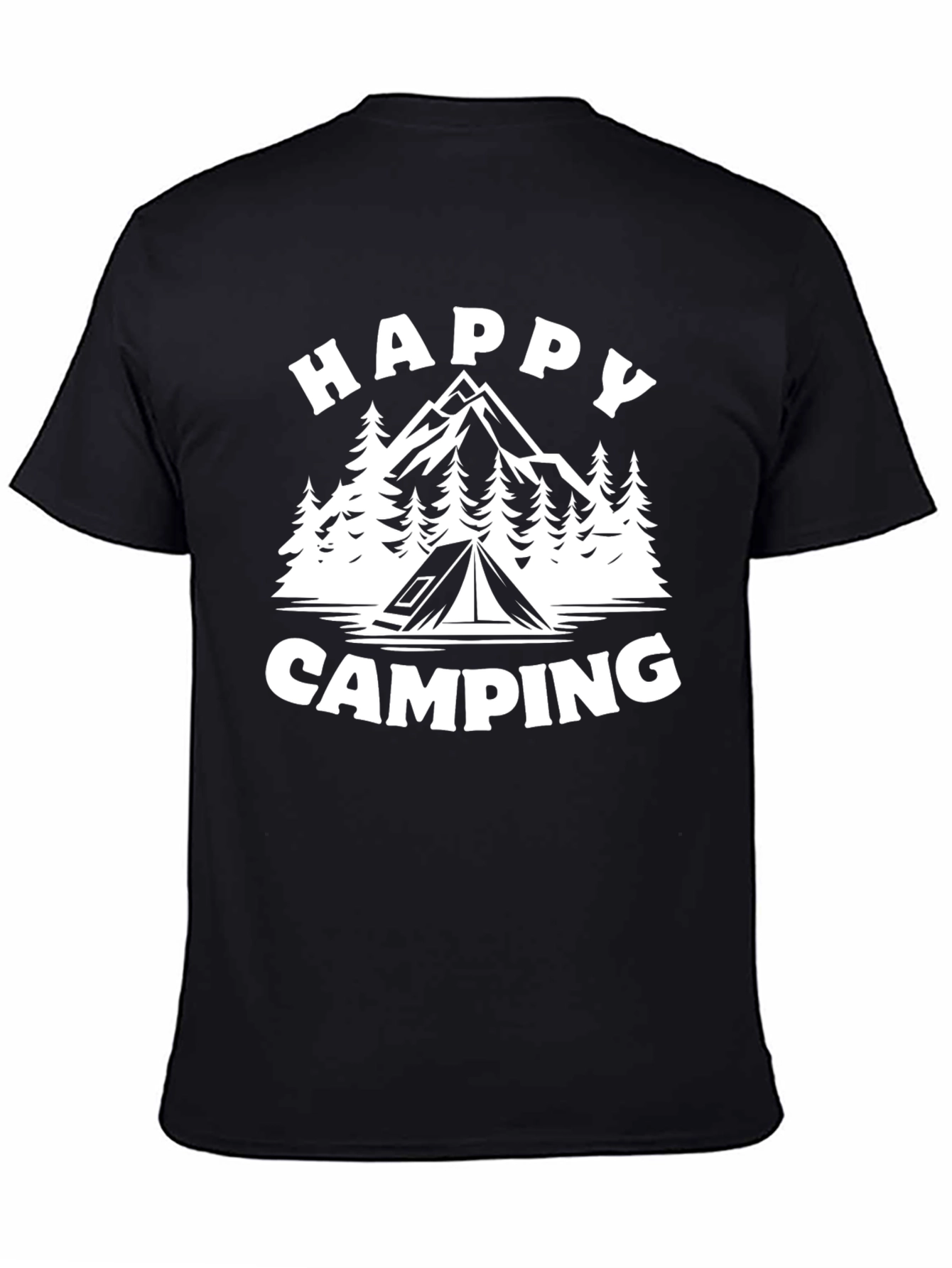 Happy Camping T-Shirt - Black