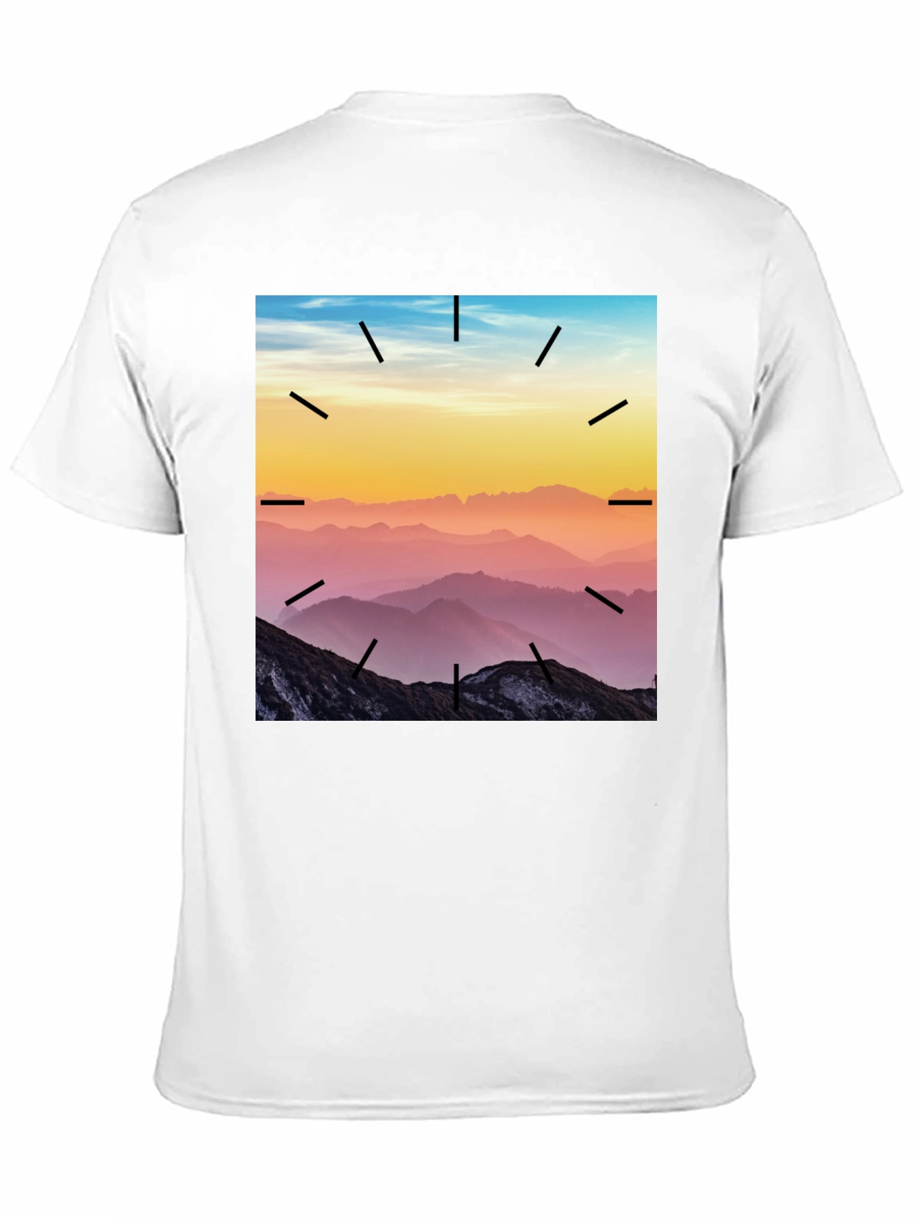 Mountains Time Graphic Tee - Black