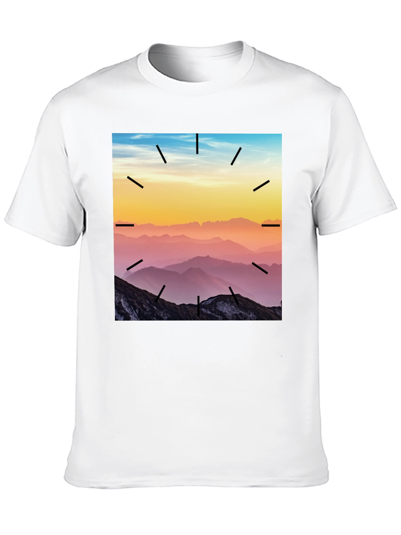 Mountains Time Graphic Tee - Black