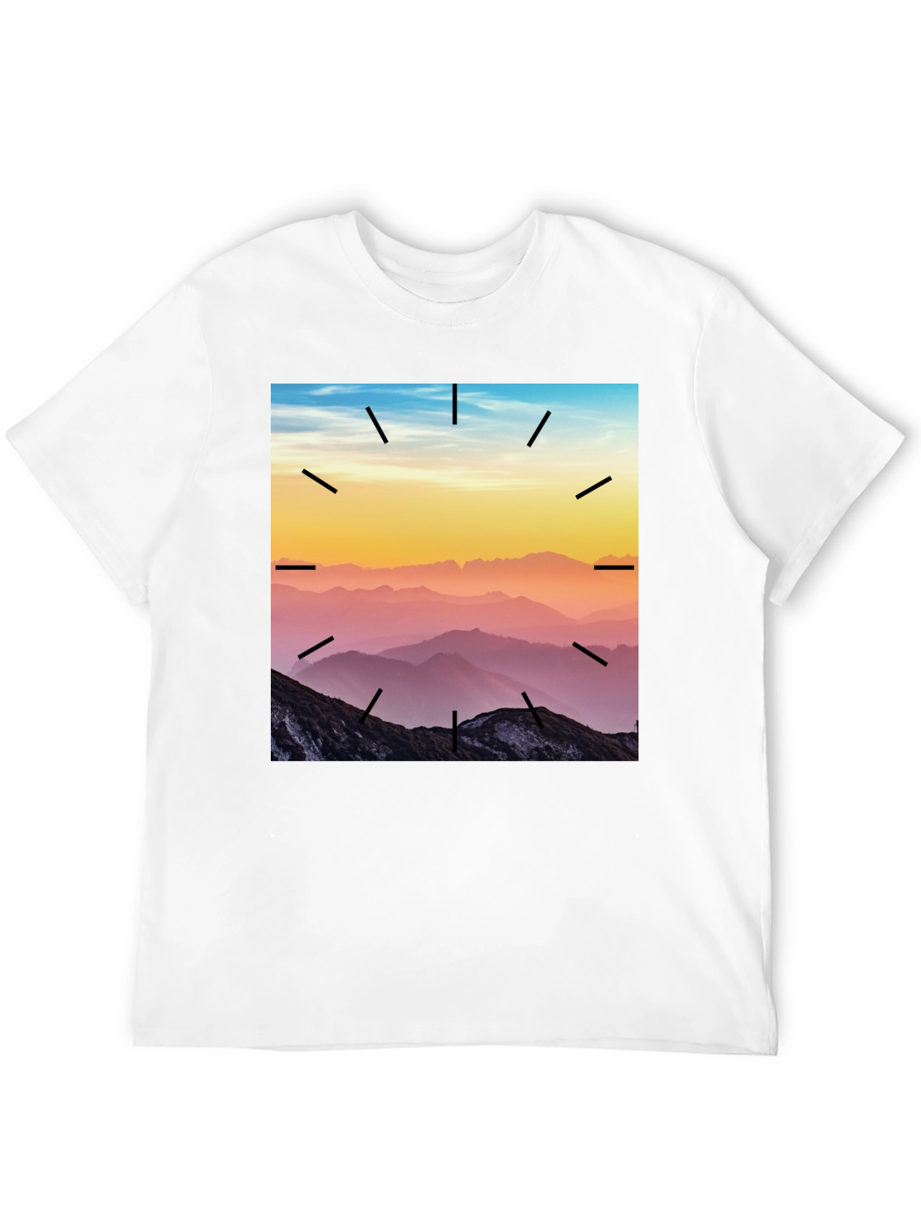 Mountains Time Graphic Tee - Black