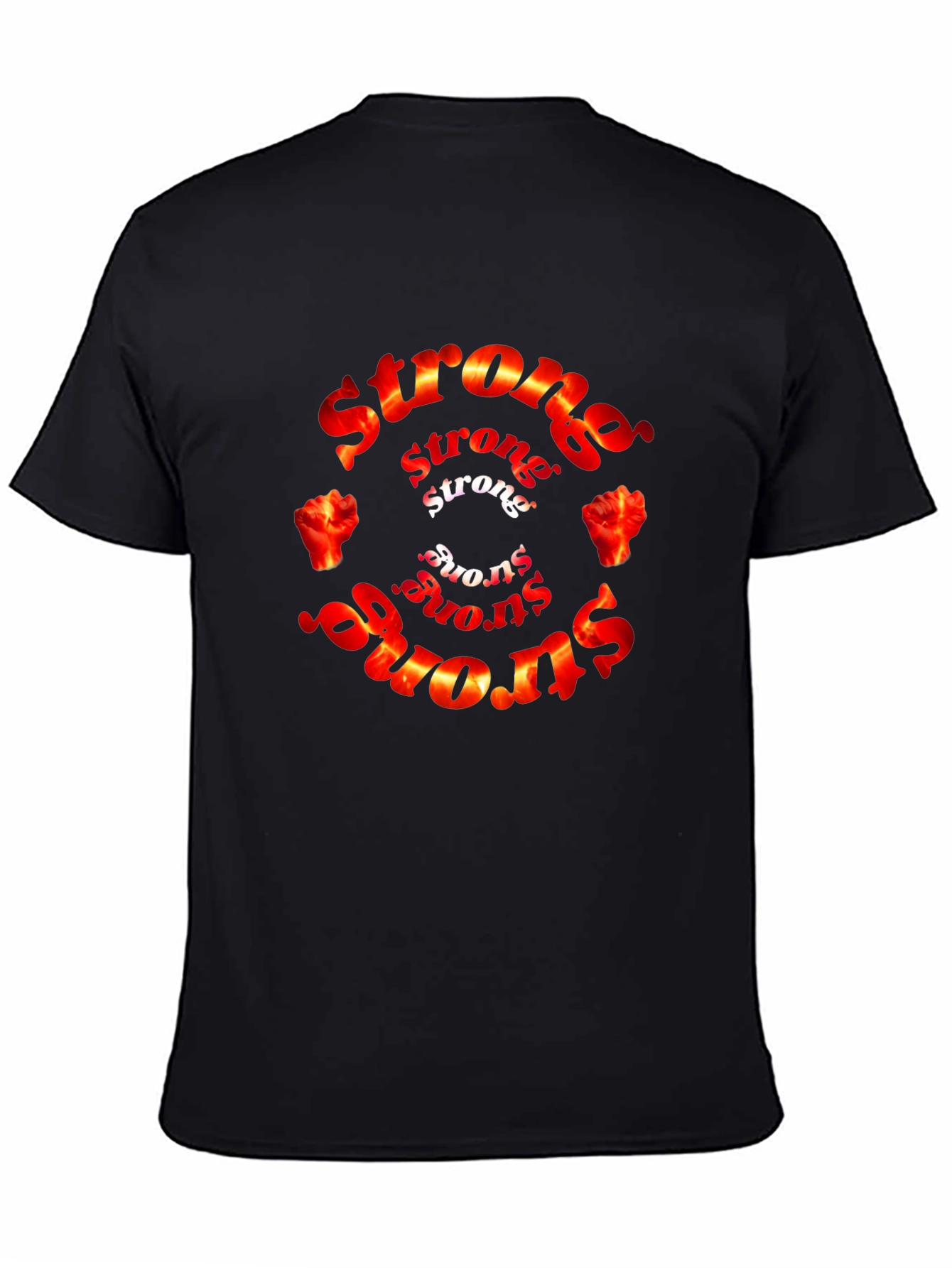 Strong Graphic T-Shirt - Black - Fire Fist Design