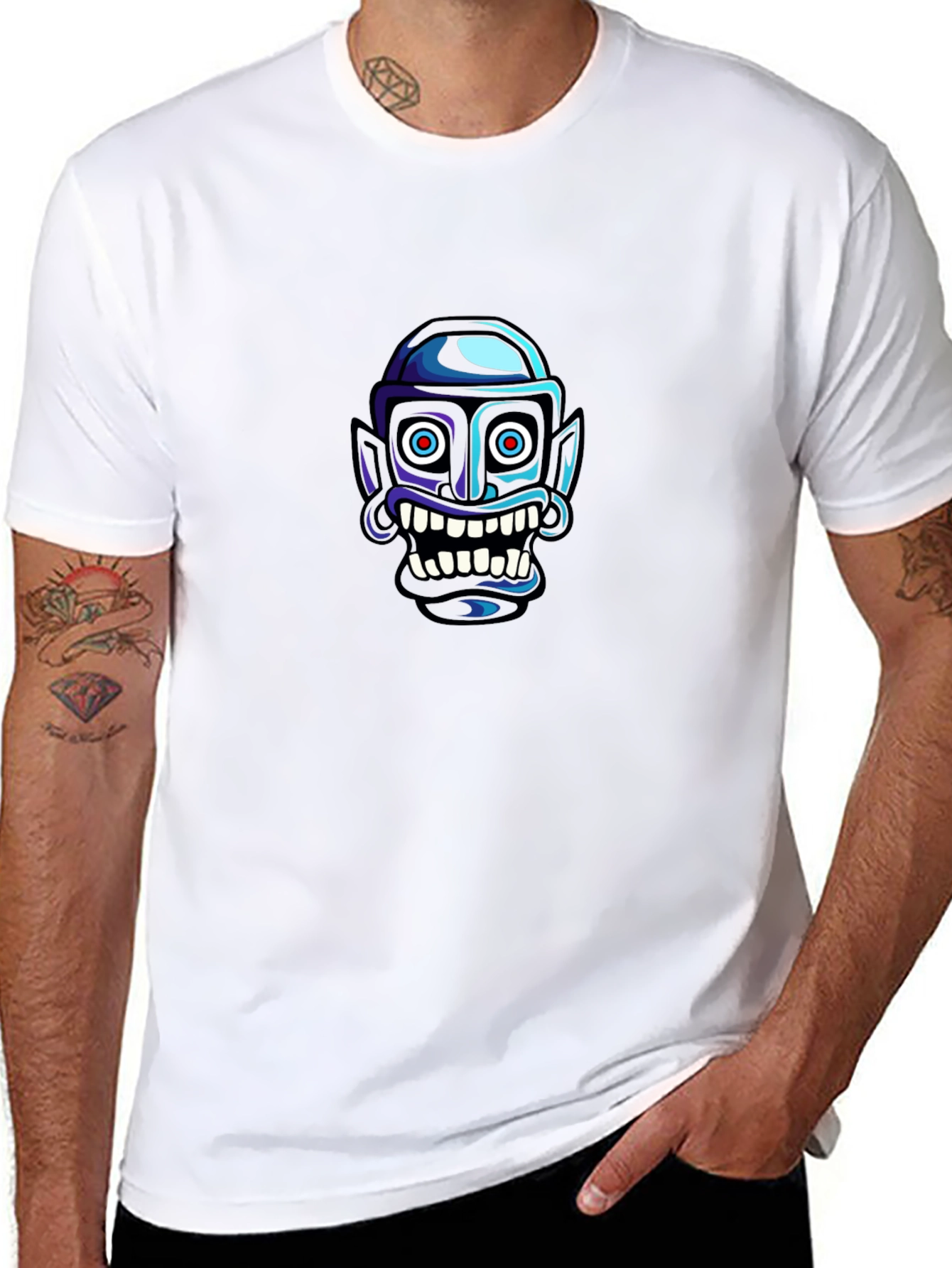 Grotesque Cartoon Face Graphic Tee