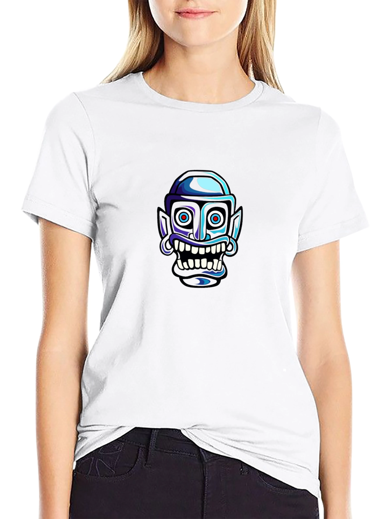 Grotesque Cartoon Face Graphic Tee