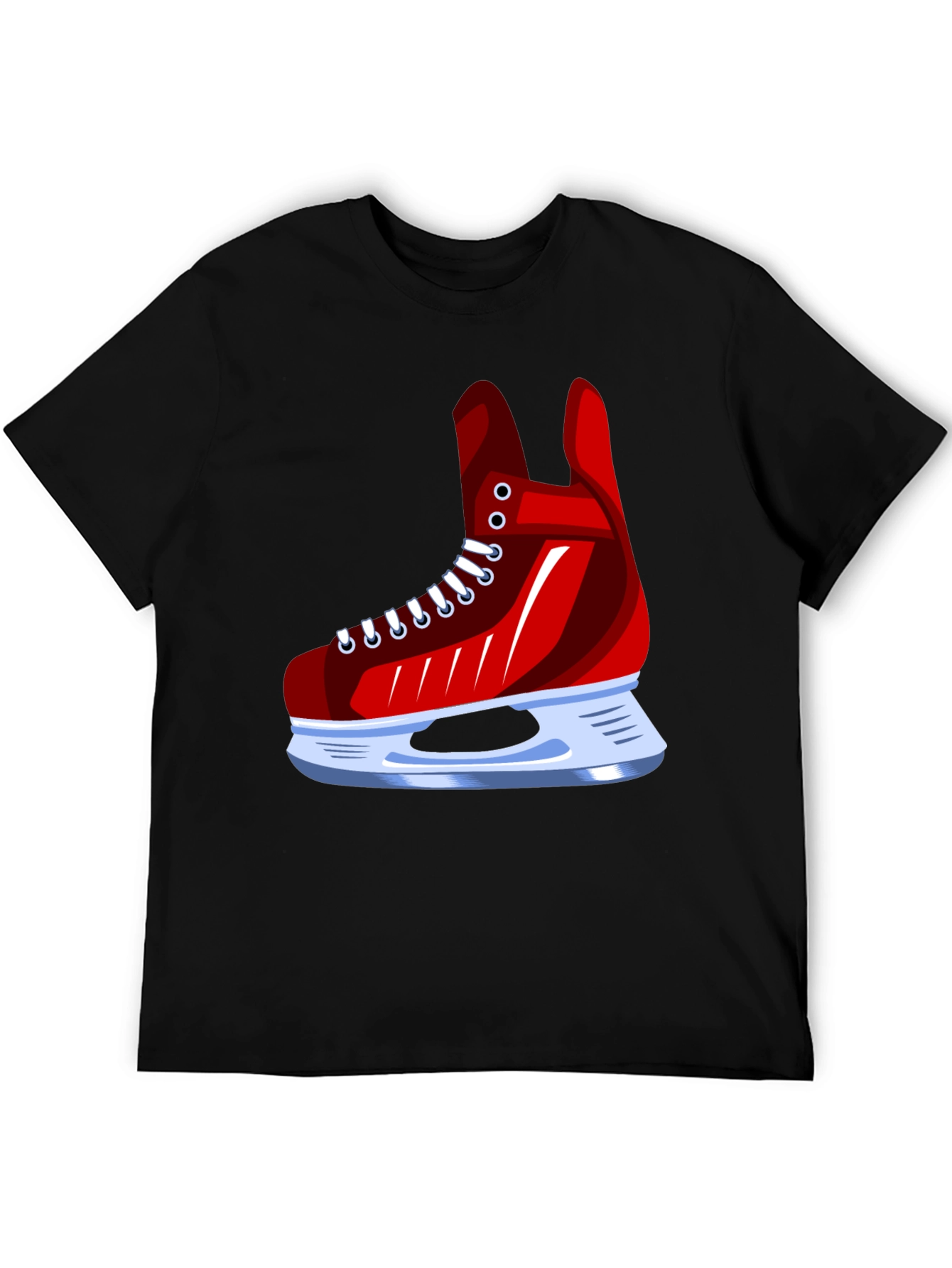 Red Ice Skate Graphic Tee - Hockey Fan Apparel