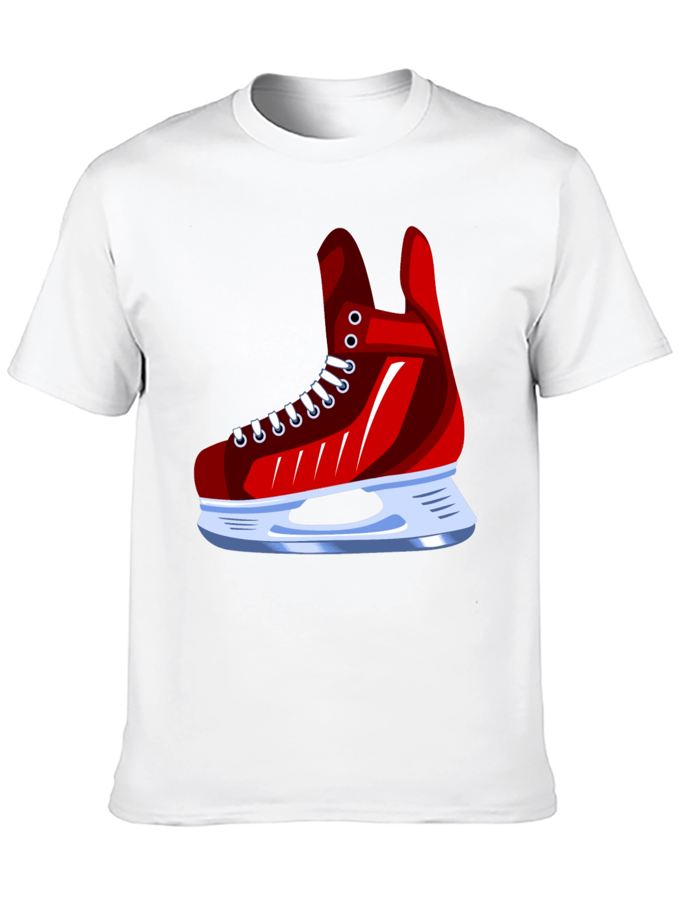 Red Ice Skate Graphic Tee - Hockey Fan Apparel