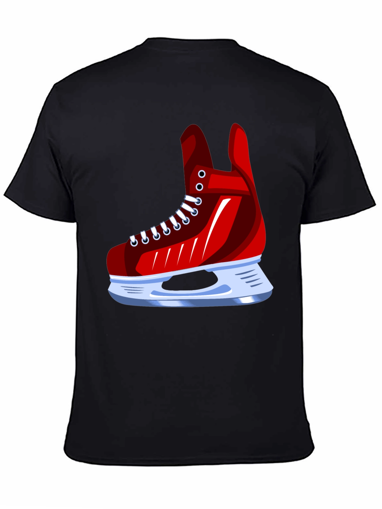 Red Ice Skate Graphic Tee - Hockey Fan Apparel