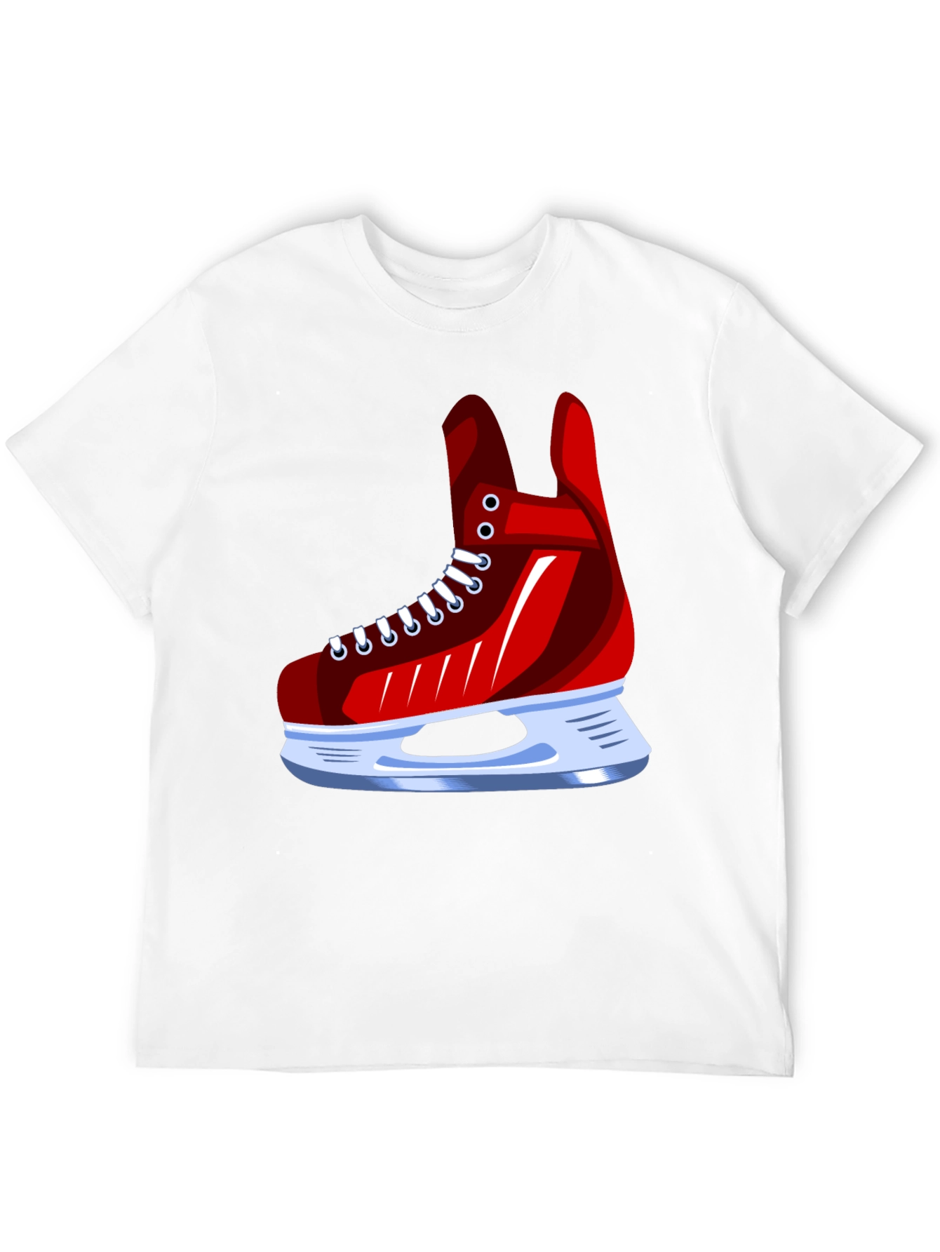 Red Ice Skate Graphic Tee - Hockey Fan Apparel