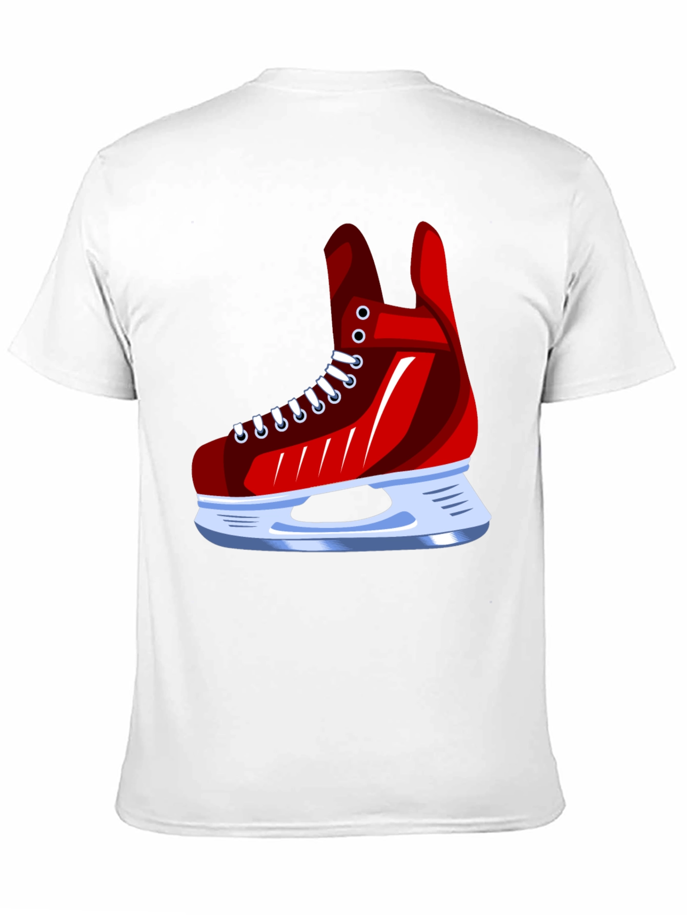 Red Ice Skate Graphic Tee - Hockey Fan Apparel