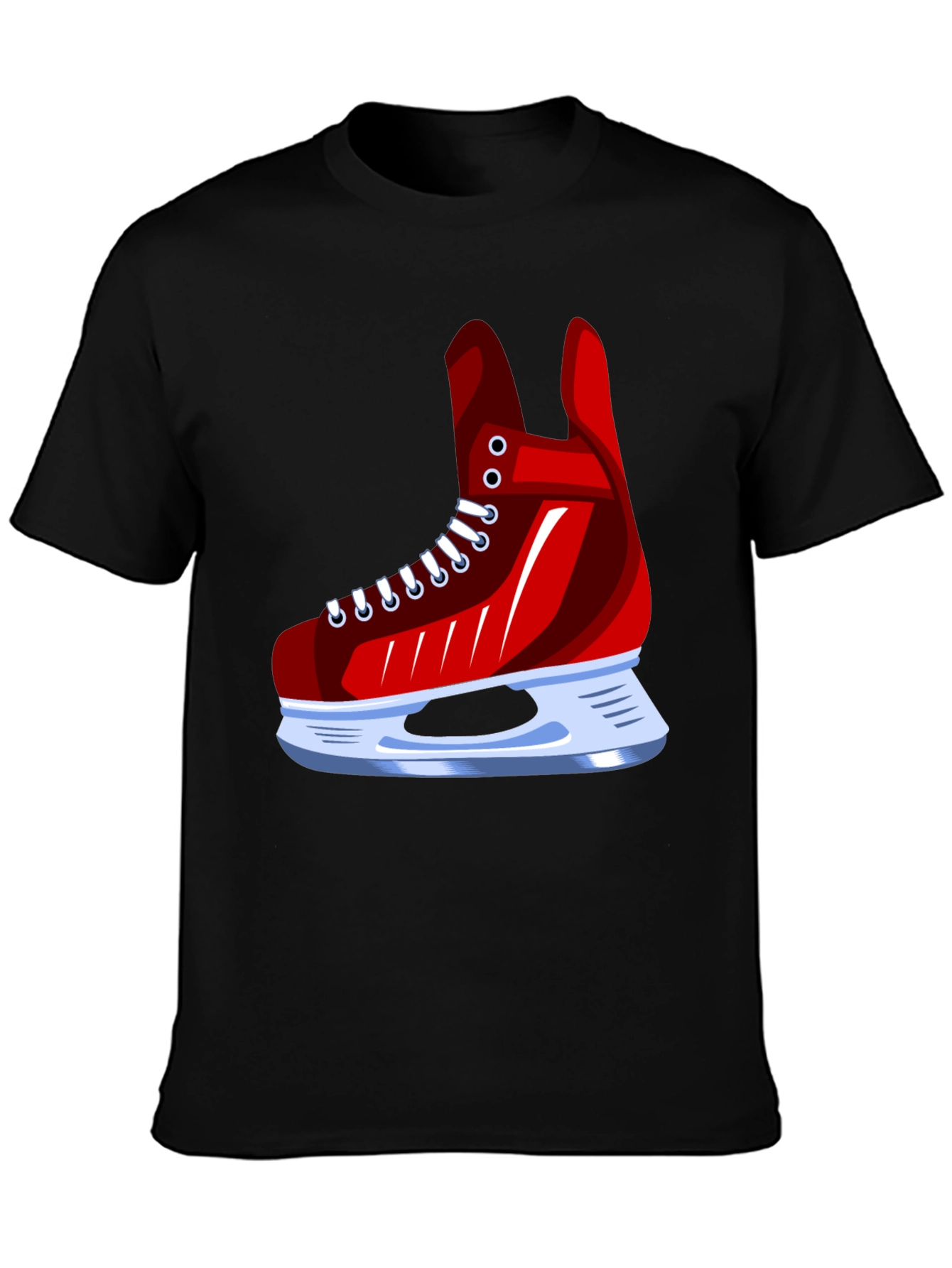Red Ice Skate Graphic Tee - Hockey Fan Apparel