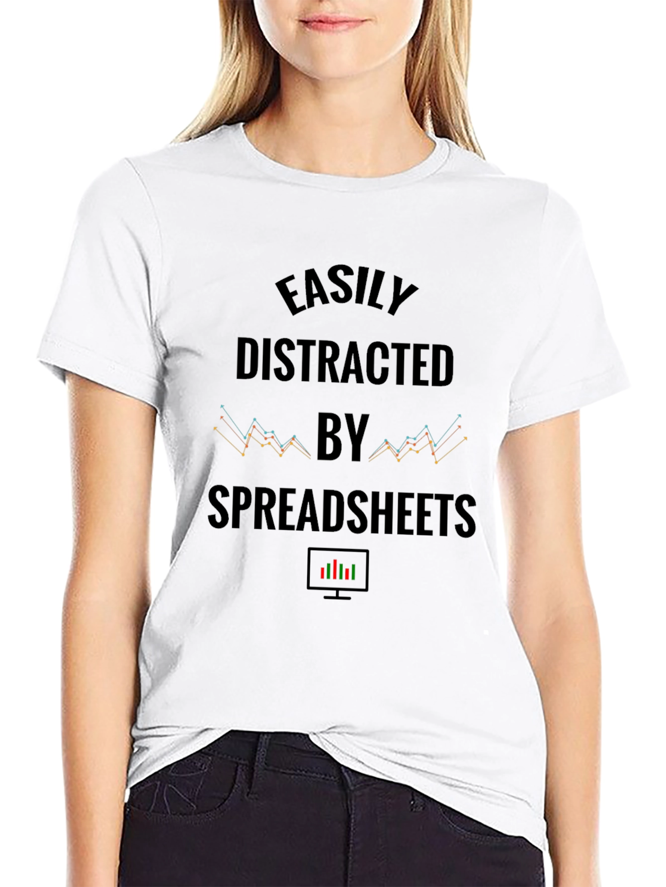 Easily Distracted By Spreadsheets Graphic T-Shirt