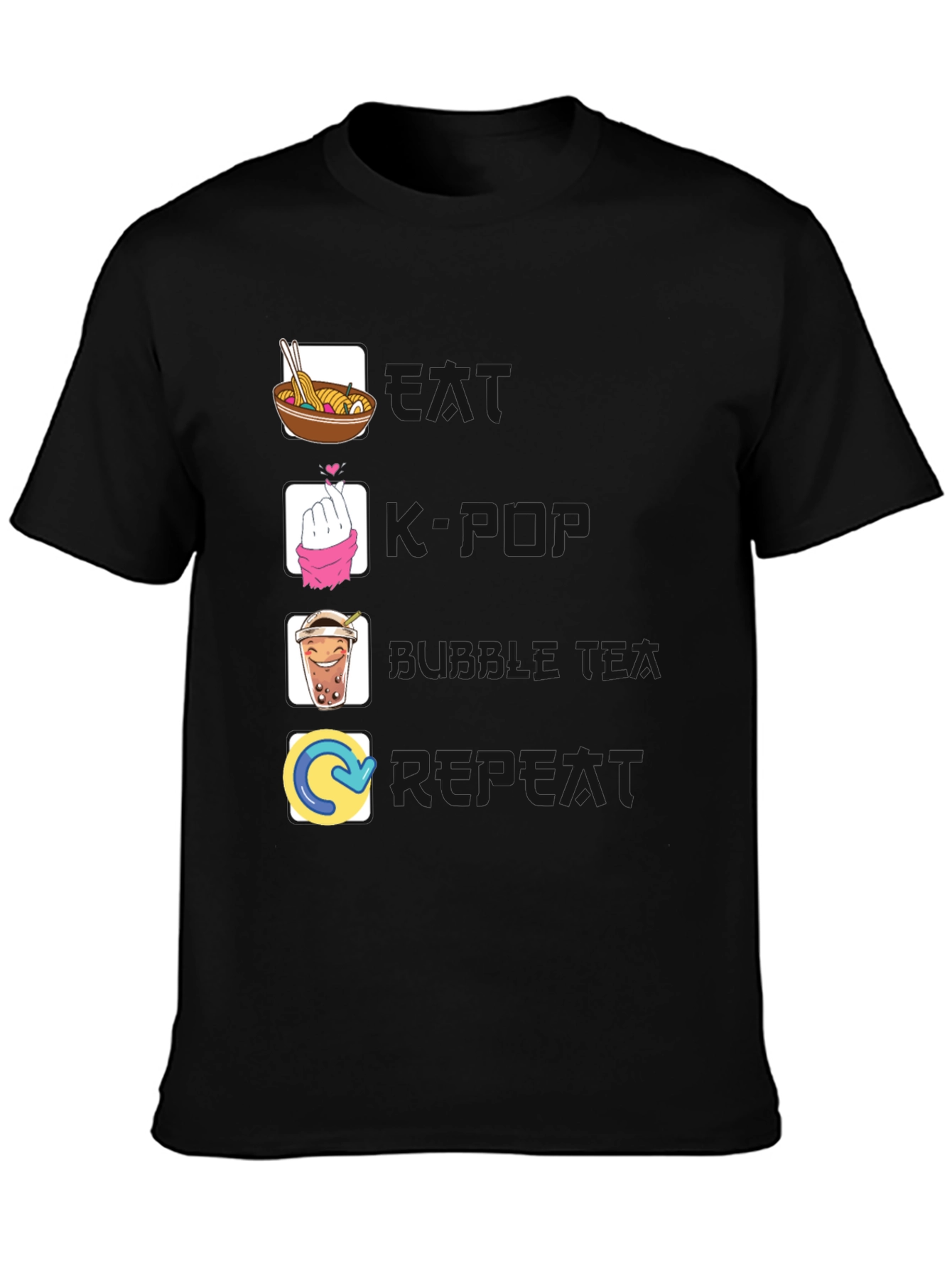 Eat Saranghae Bubble Tea Repeat T-Shirt