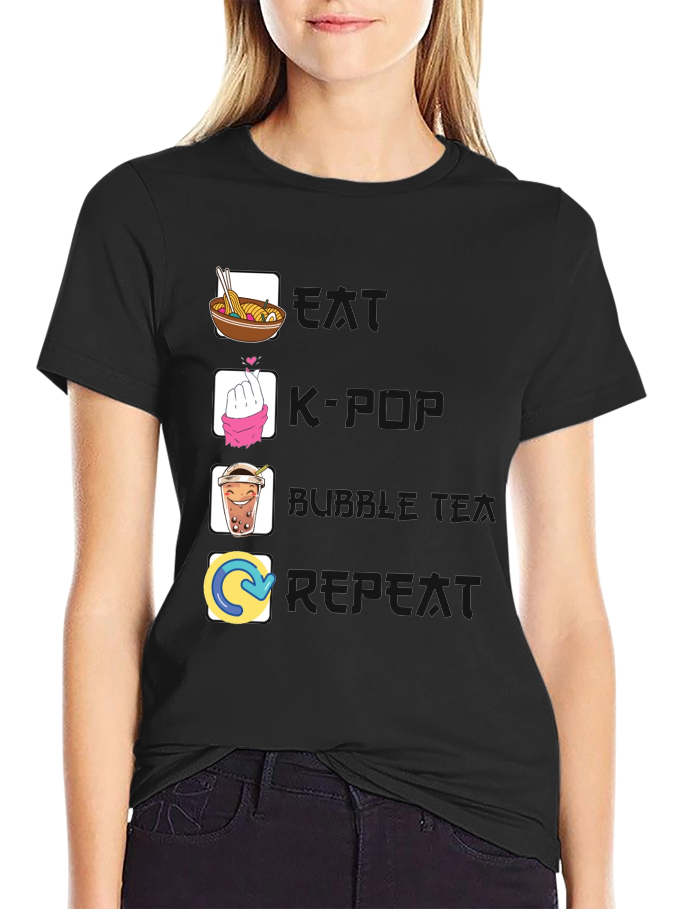 Eat Saranghae Bubble Tea Repeat T-Shirt