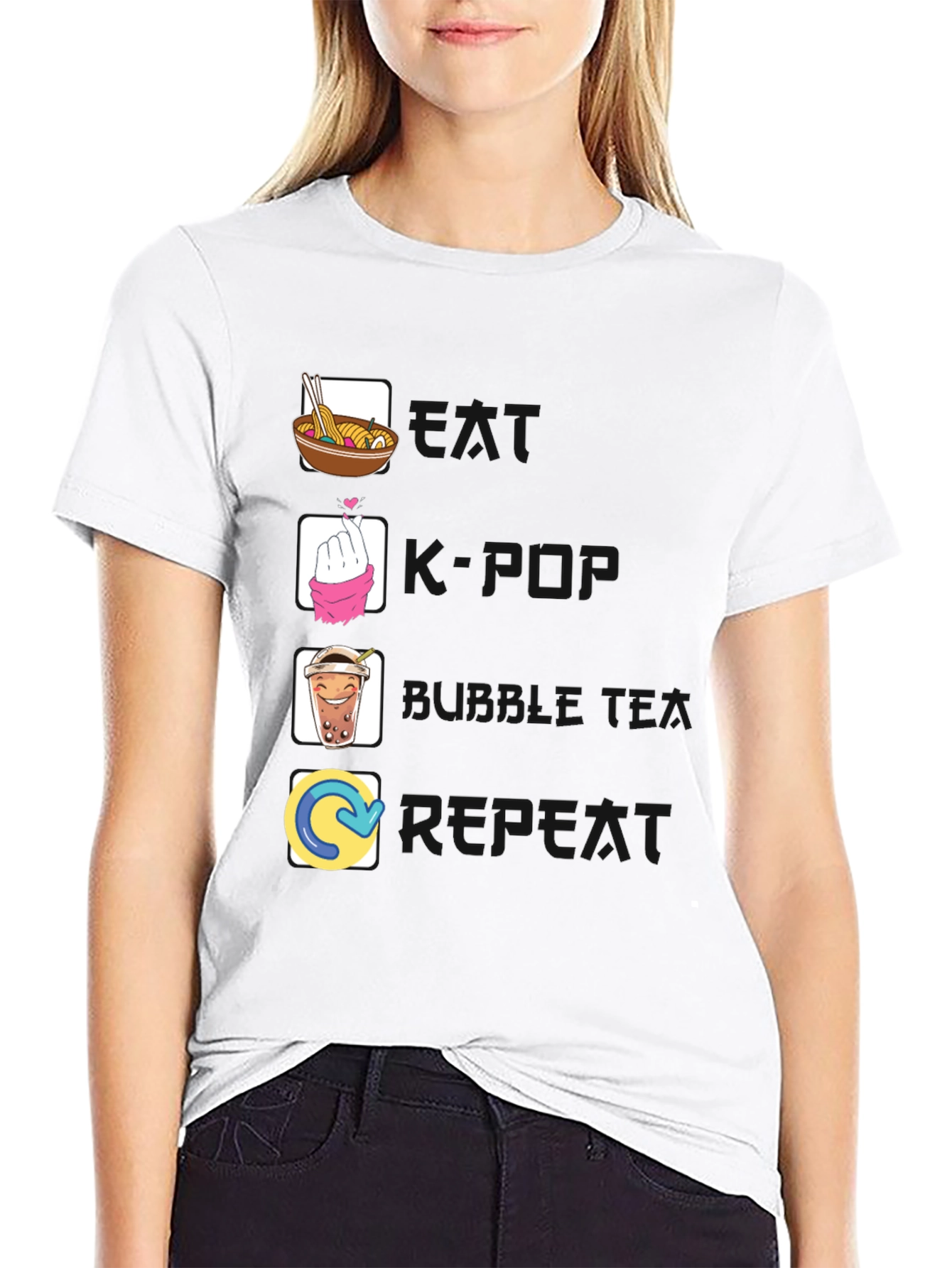 Eat Saranghae Bubble Tea Repeat T-Shirt