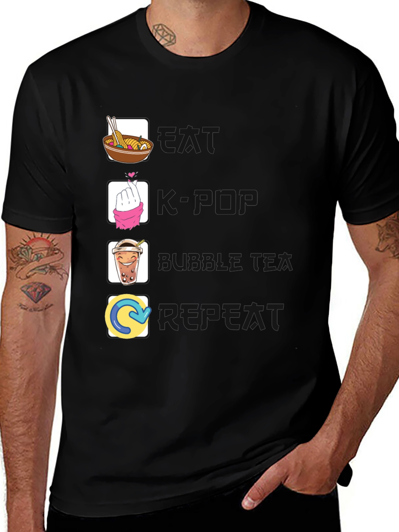 Eat Saranghae Bubble Tea Repeat T-Shirt