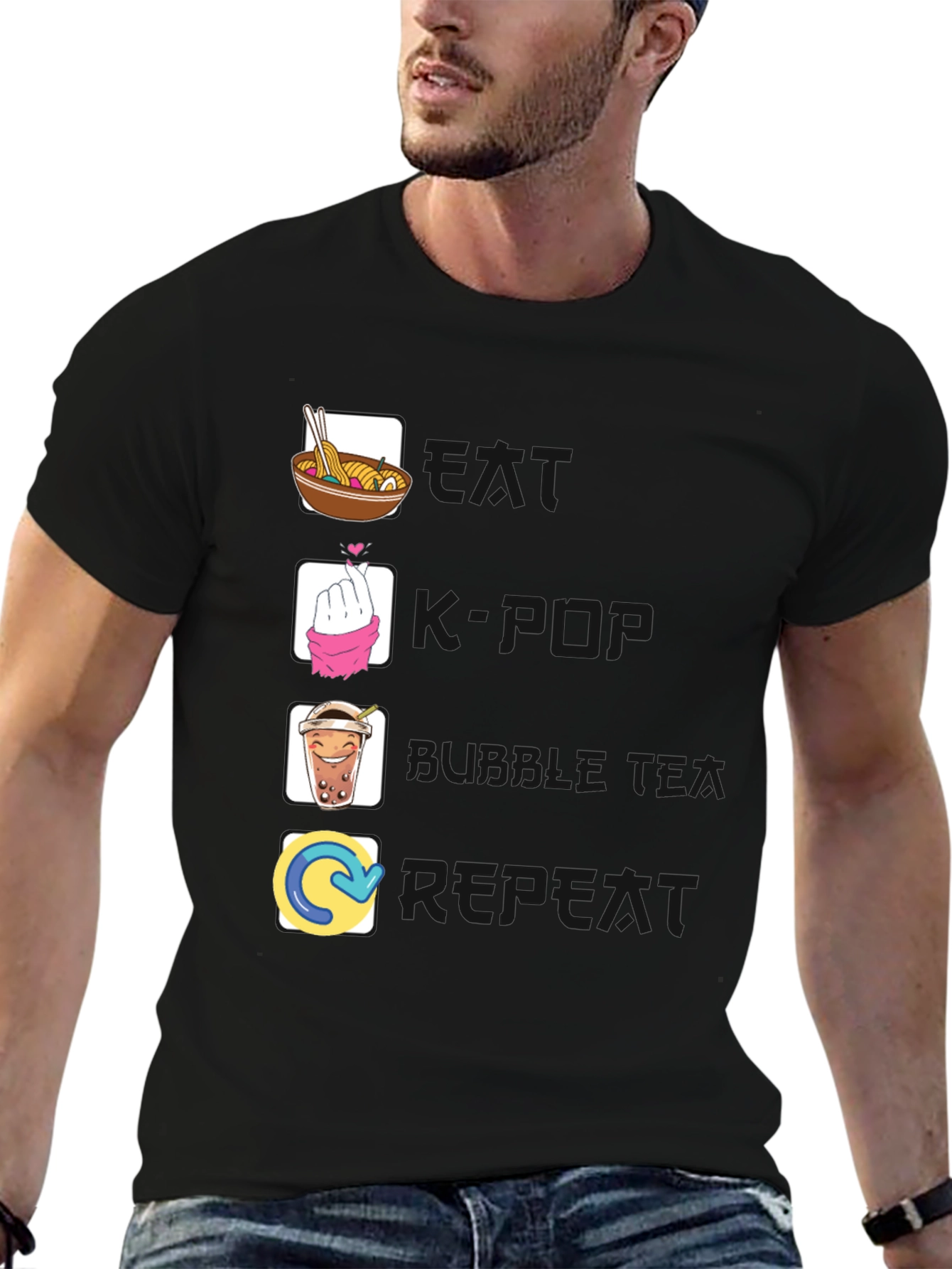 Eat Saranghae Bubble Tea Repeat T-Shirt