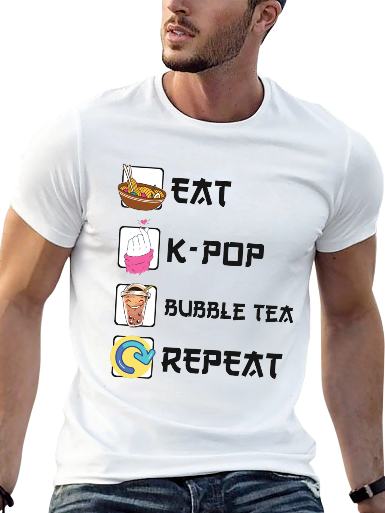 Eat Saranghae Bubble Tea Repeat T-Shirt