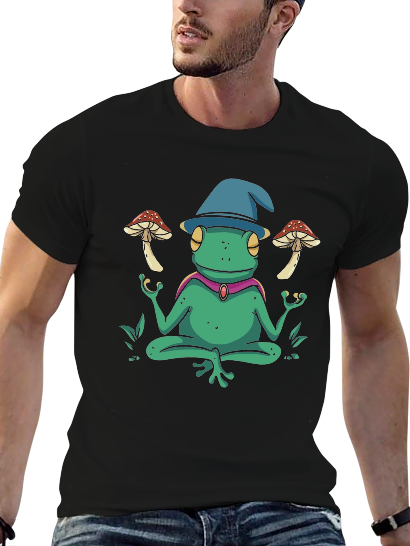 Wizard Frog T-Shirt - Meditating Amphibian Tee
