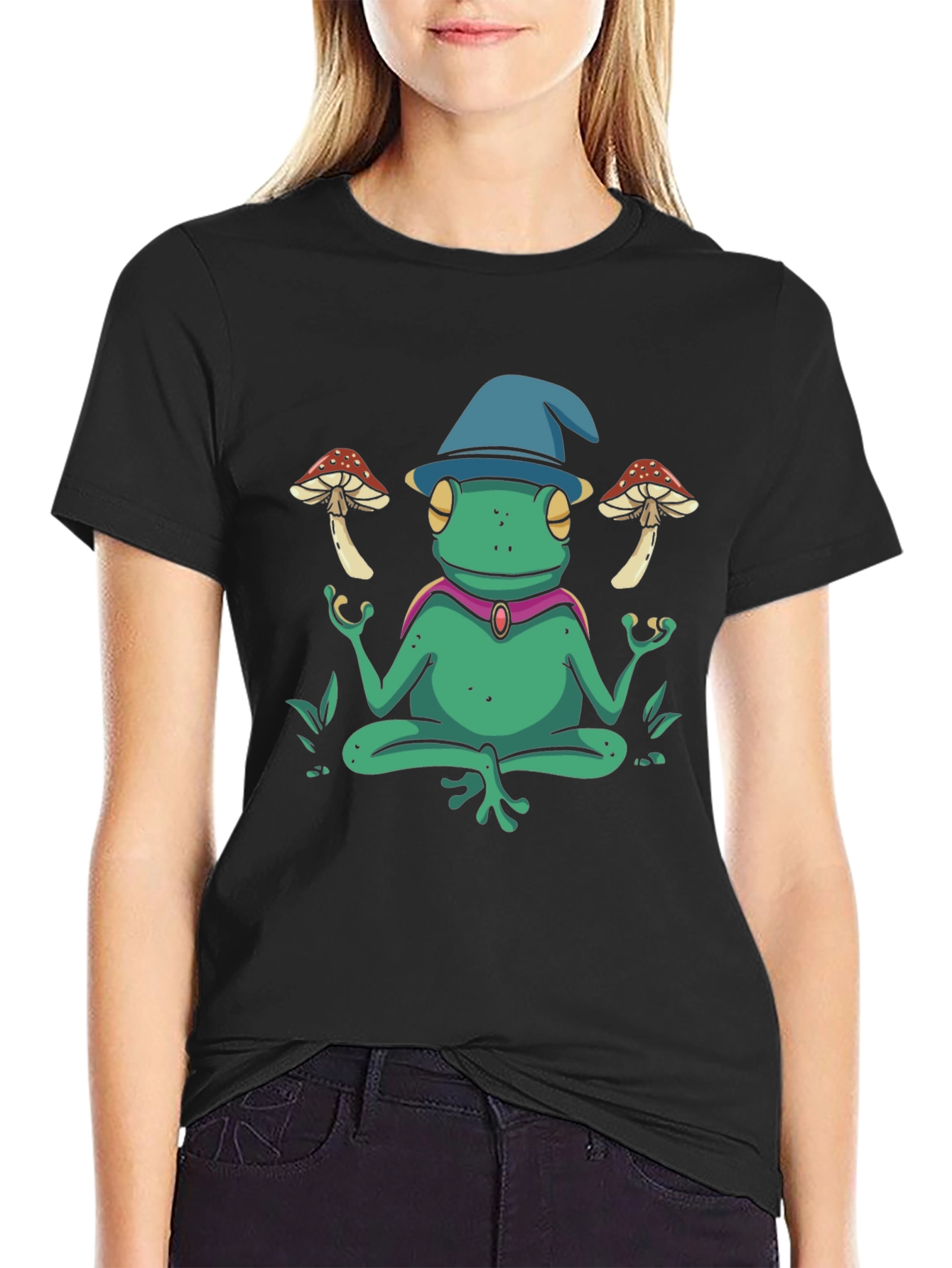 Wizard Frog T-Shirt - Meditating Amphibian Tee
