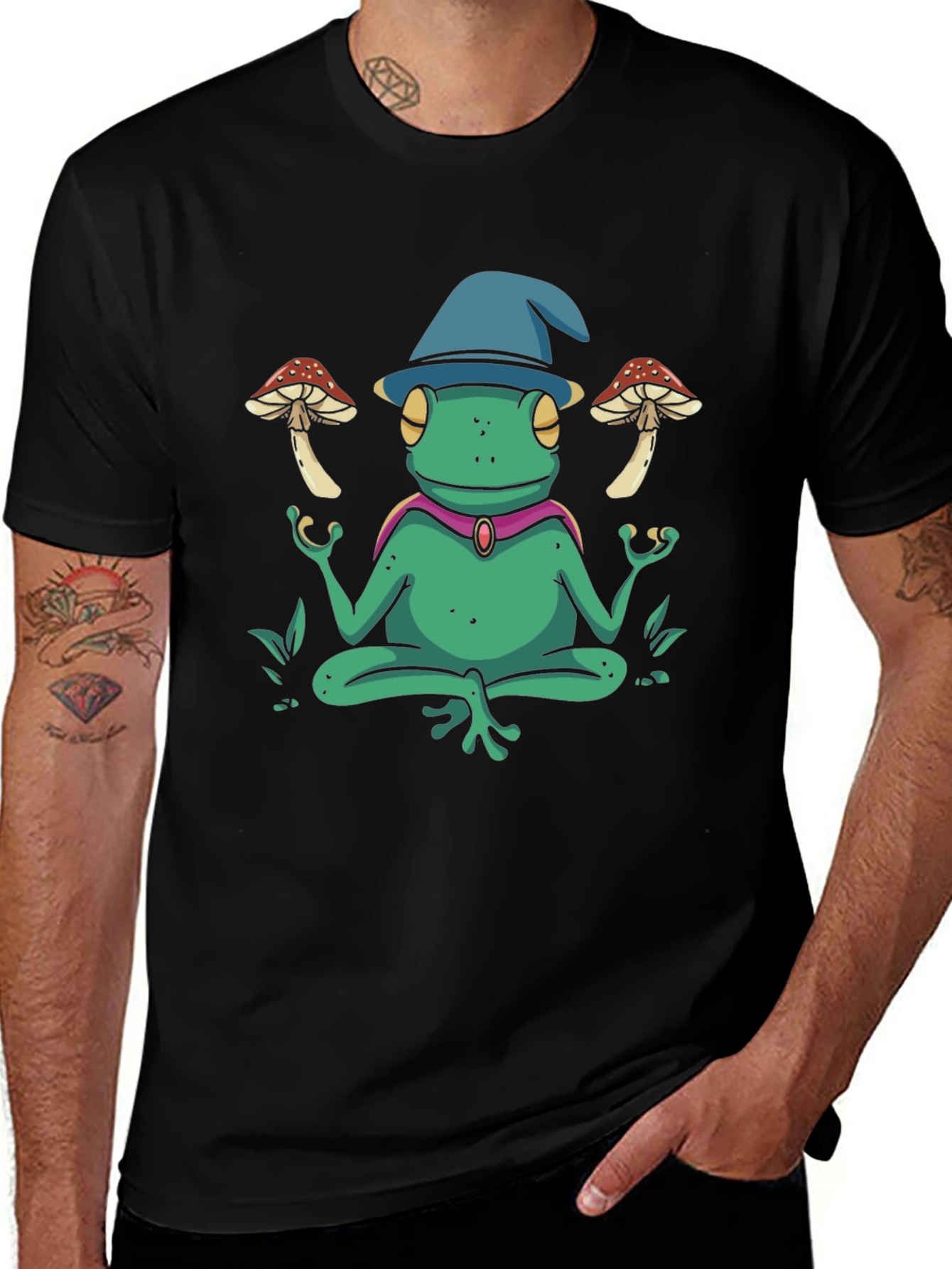 Wizard Frog T-Shirt - Meditating Amphibian Tee
