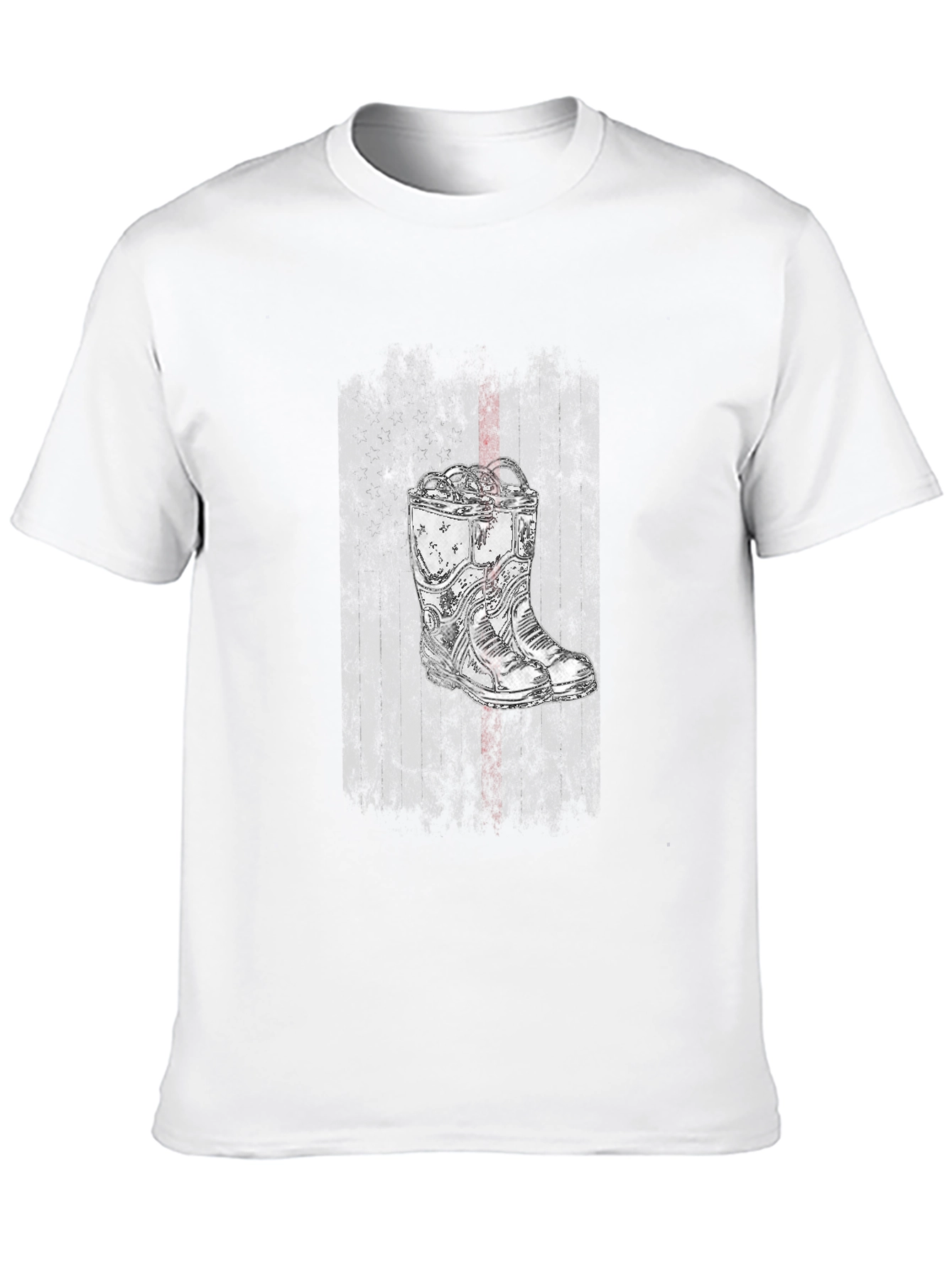 Grunge Boot Graphic Tee - Black Cotton Blend