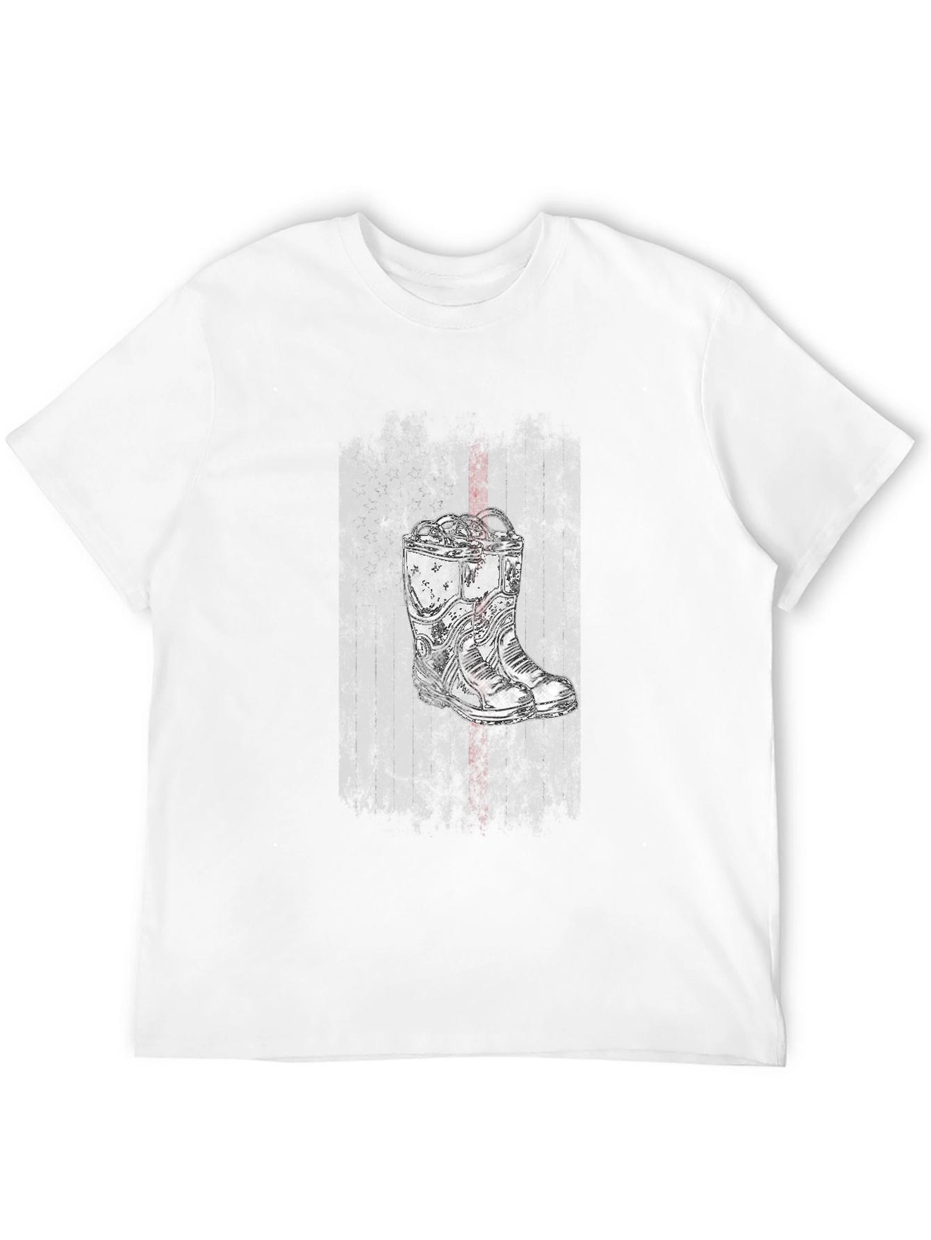 Grunge Boot Graphic Tee - Black Cotton Blend
