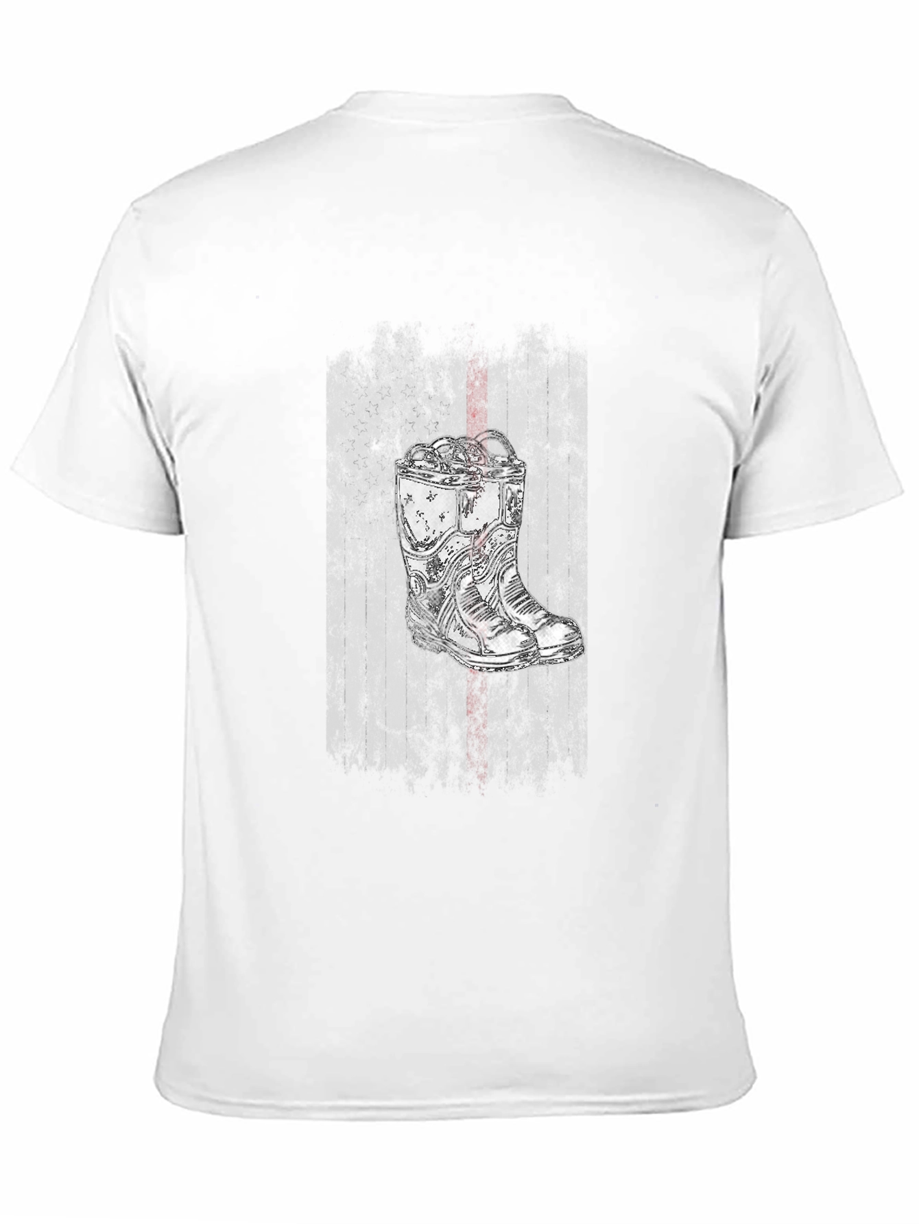 Grunge Boot Graphic Tee - Black Cotton Blend