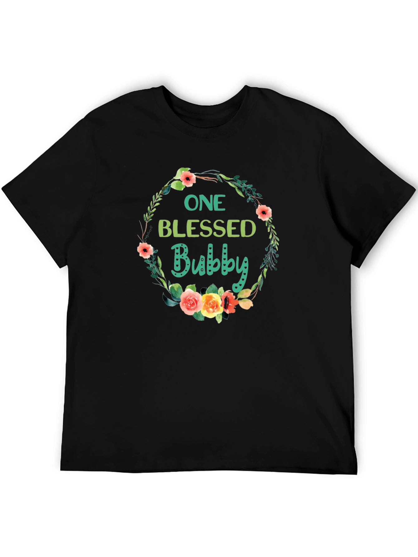One Blessed Bubby T-Shirt - Floral Wreath Design