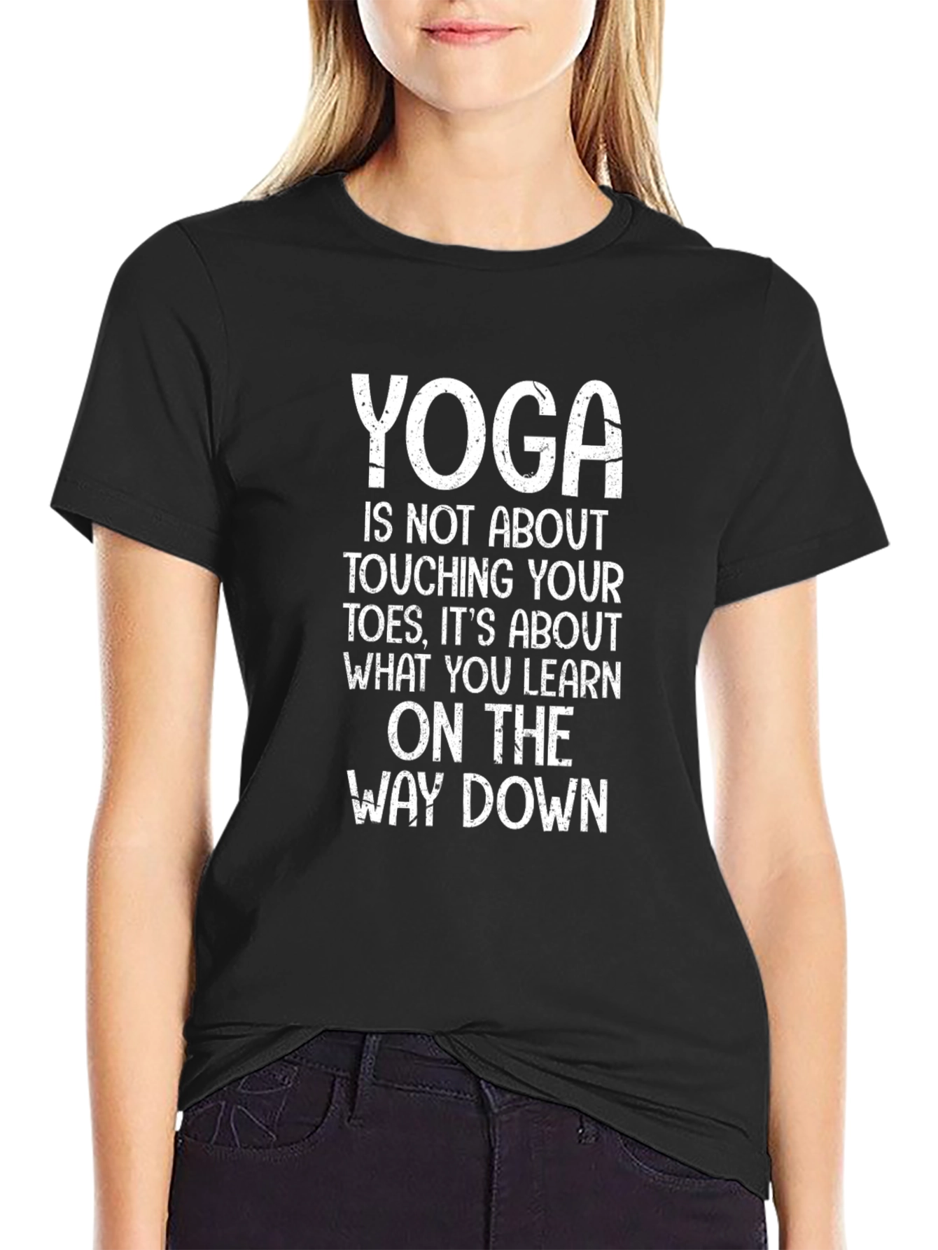 Yoga T-Shirt: Touching Toes & Learning