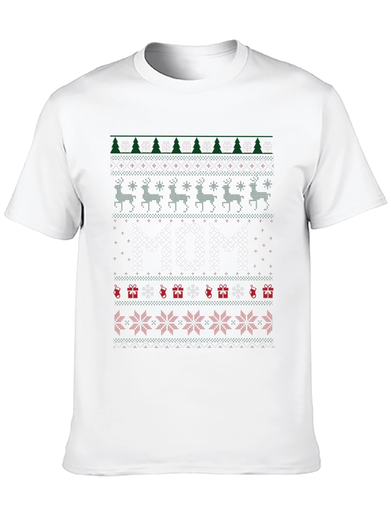 Mom Ugly Christmas Sweater Style T-Shirt