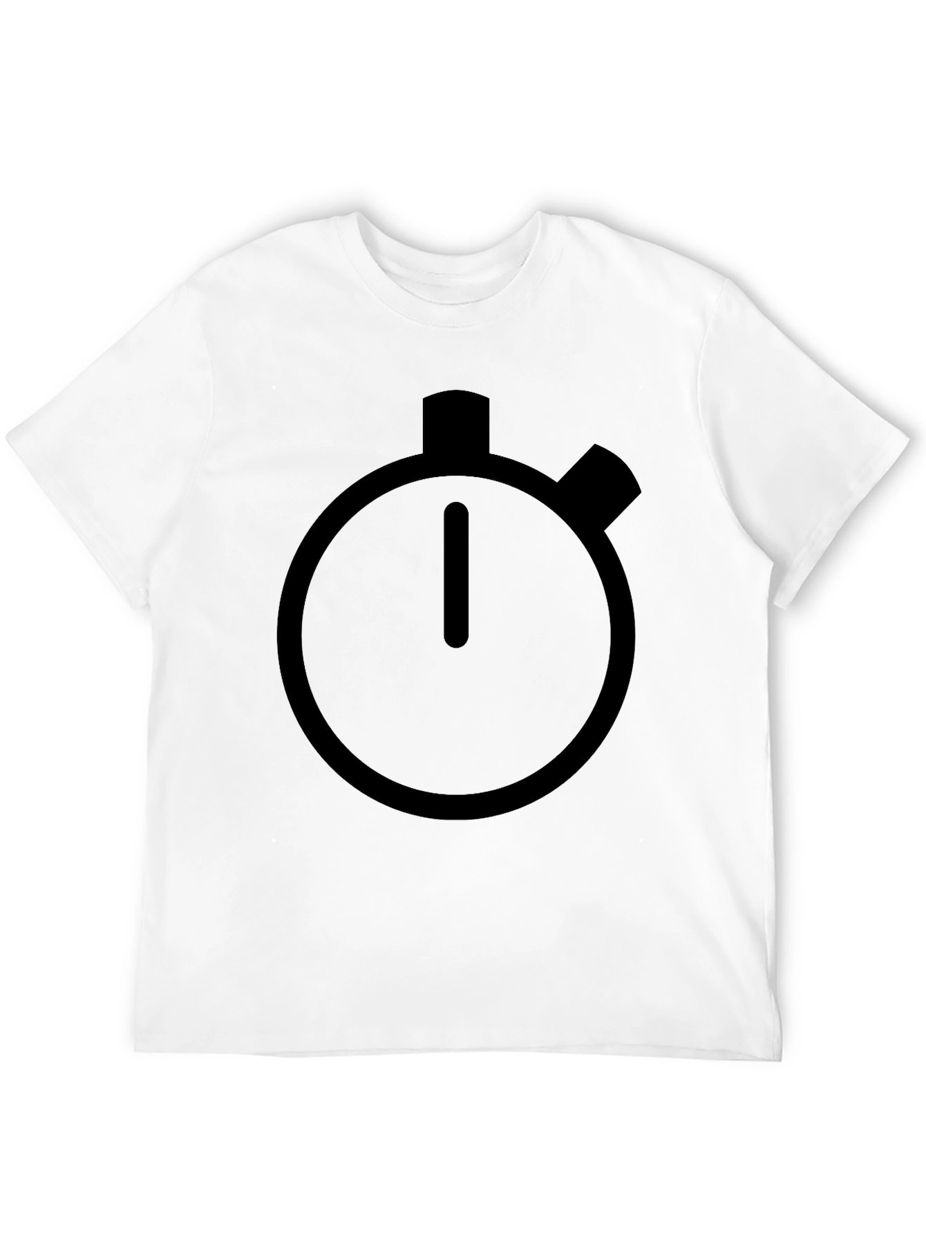 Minimalist Stopwatch Graphic Black T-Shirt